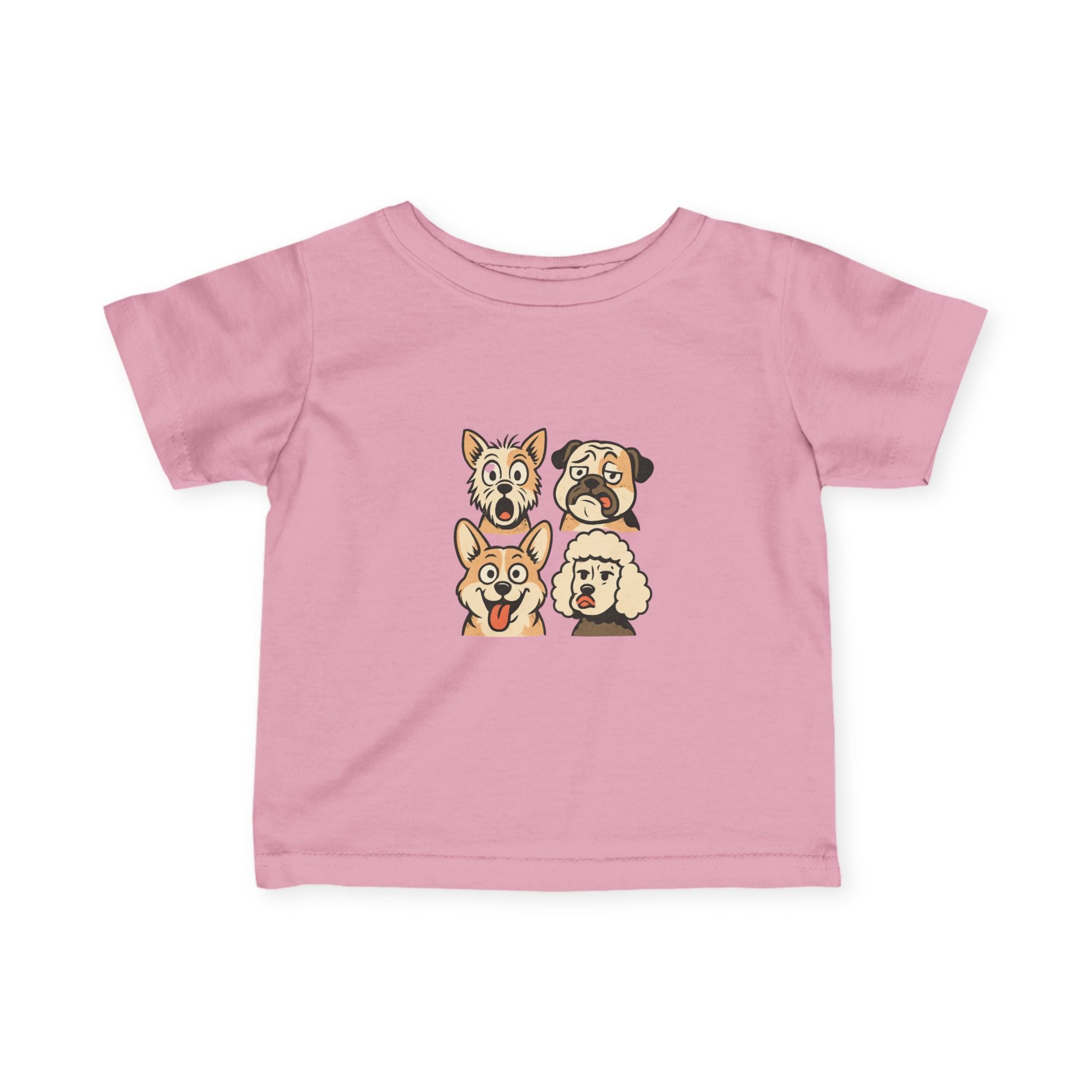 Infant Tee - Cute Cartoon Dog Faces Baby Shirt