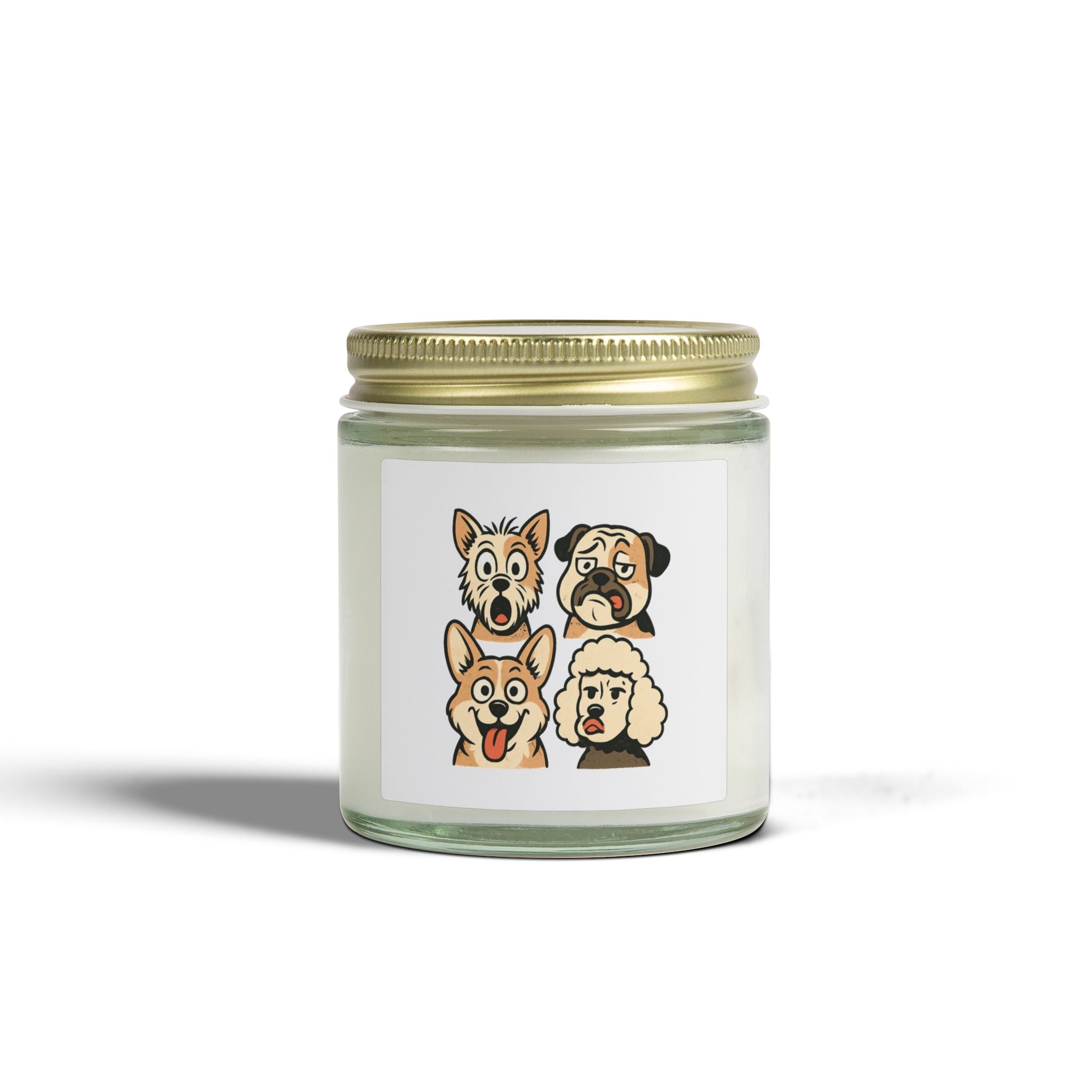 Scented Candle, Dog Faces Soy Jar, Coconut Apricot (4oz, 9oz)
