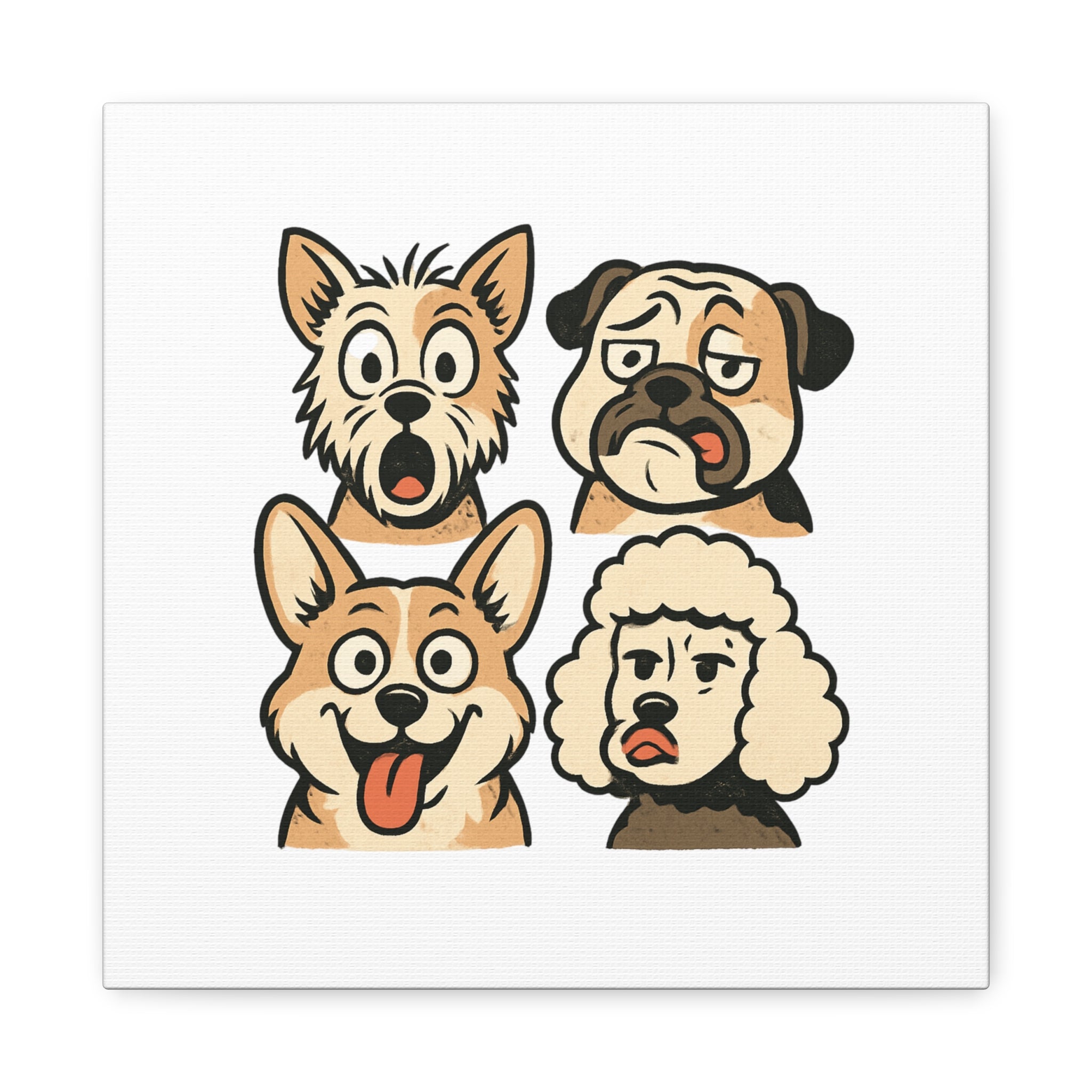 Canvas Print - Dog Faces Wall Art