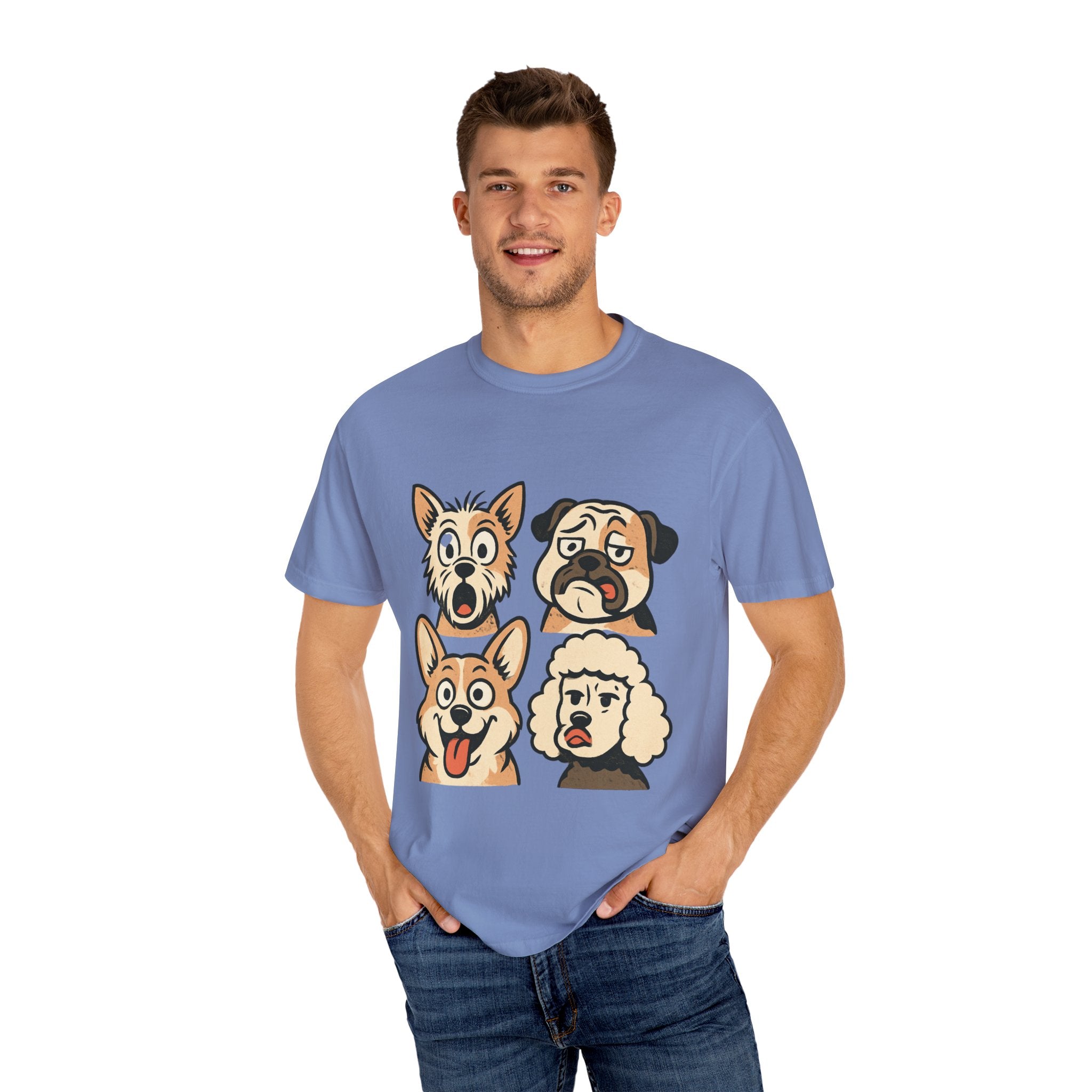 Cartoon Dog Faces T-Shirt