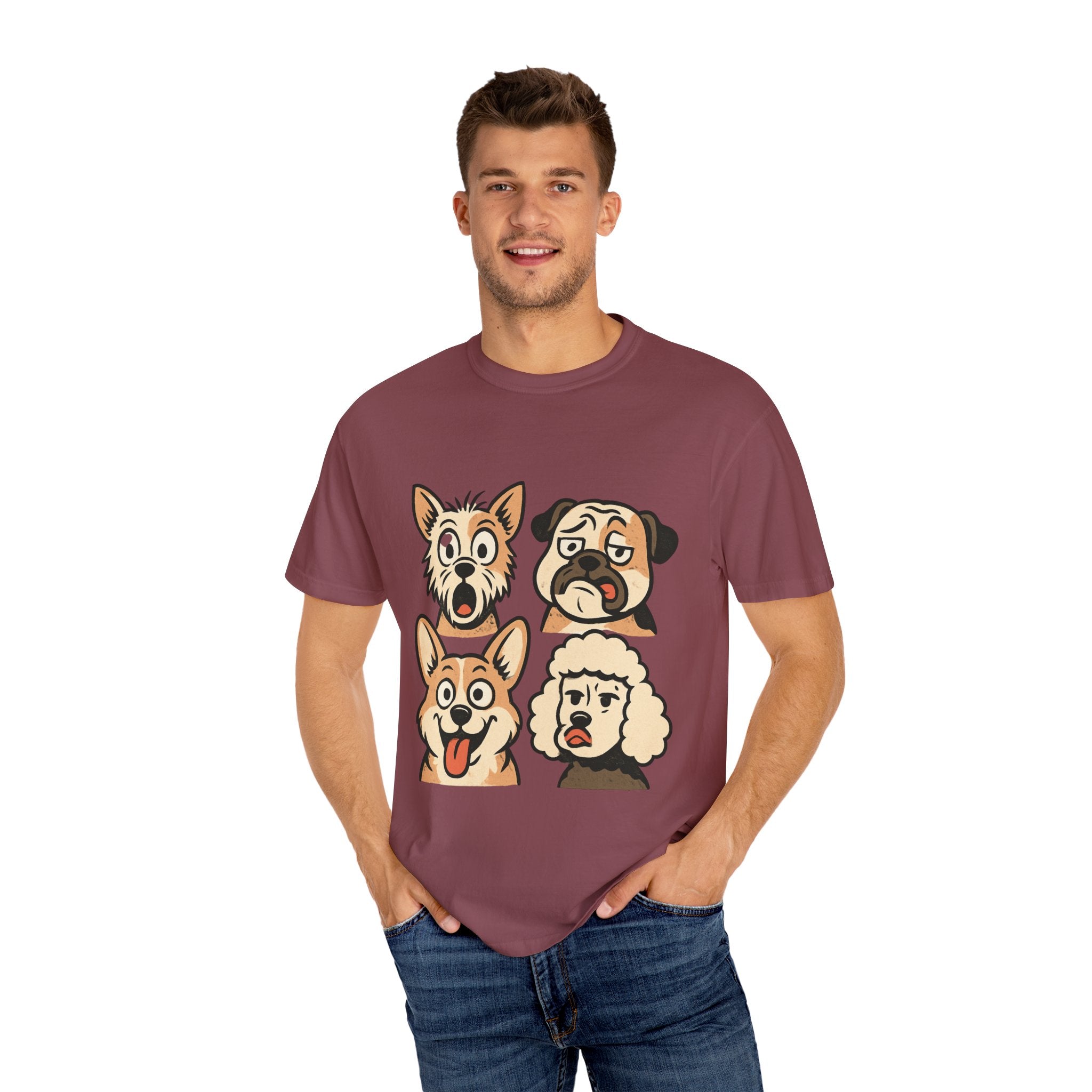 Cartoon Dog Faces T-Shirt