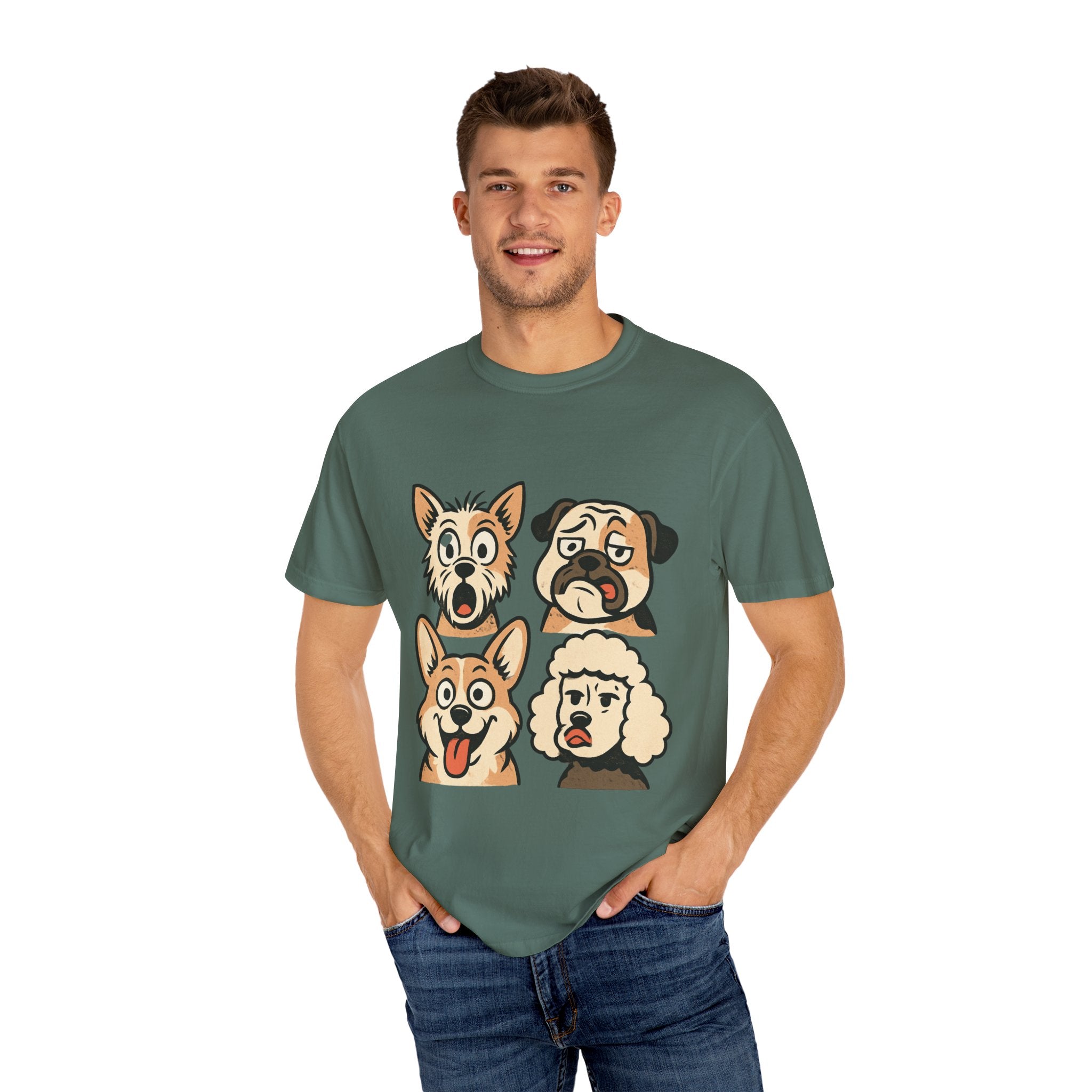 Cartoon Dog Faces T-Shirt
