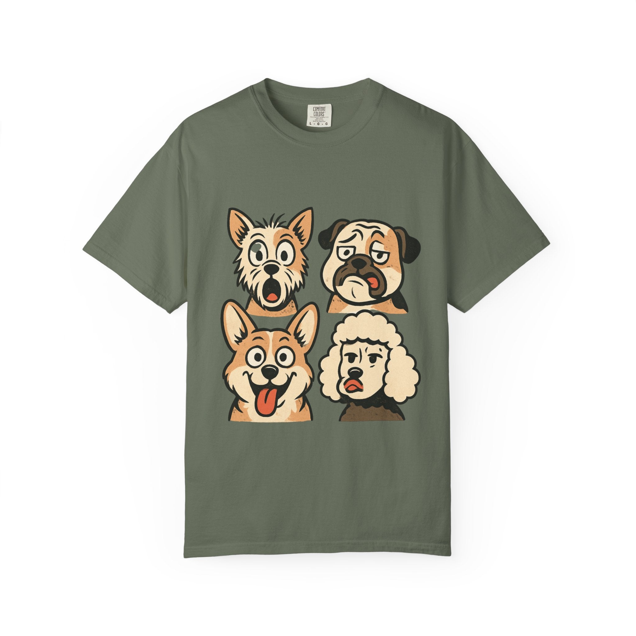 Cartoon Dog Faces T-Shirt