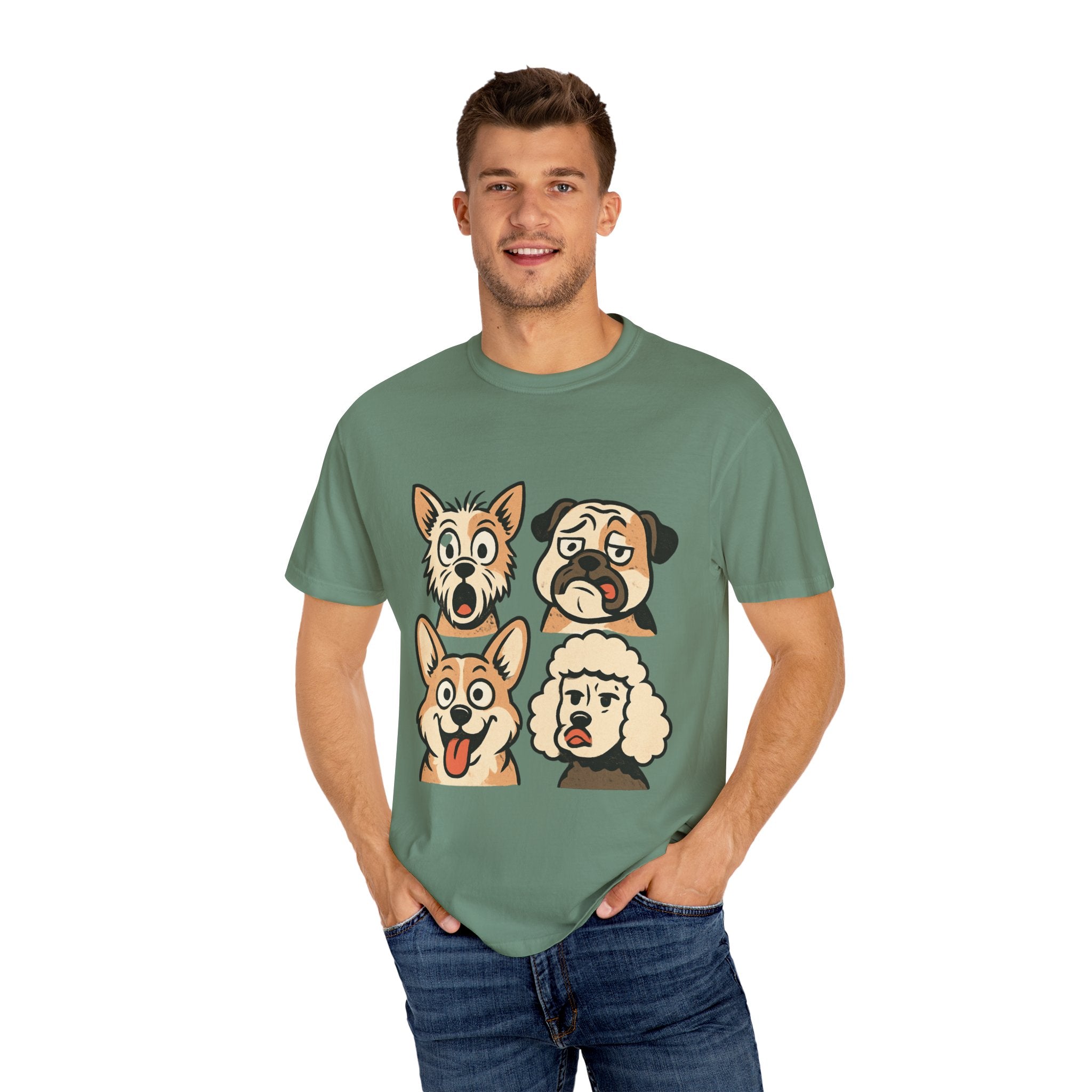Cartoon Dog Faces T-Shirt