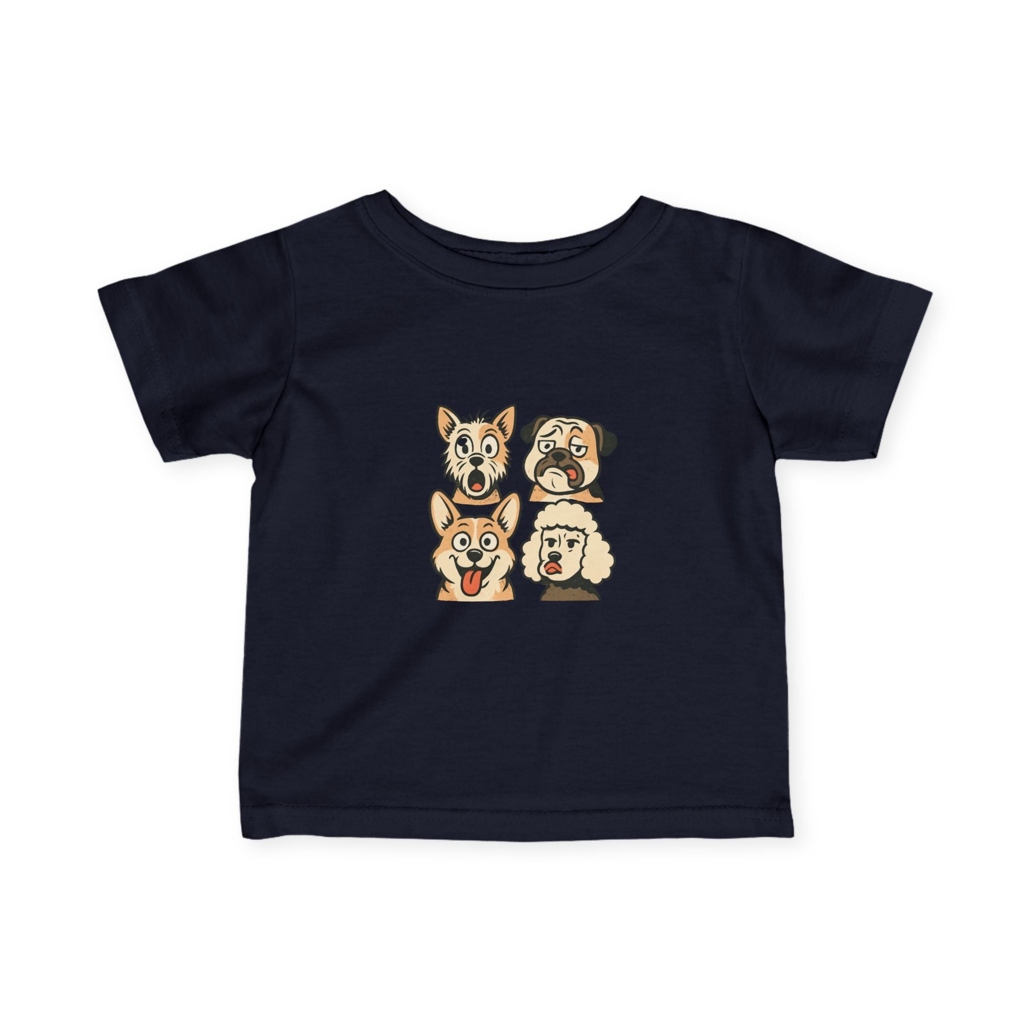 Infant Tee - Cute Cartoon Dog Faces Baby Shirt