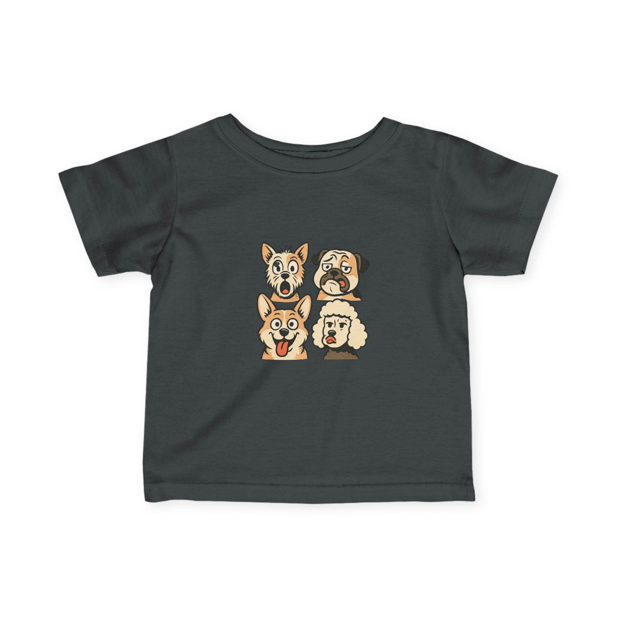 Infant Tee - Cute Cartoon Dog Faces Baby Shirt