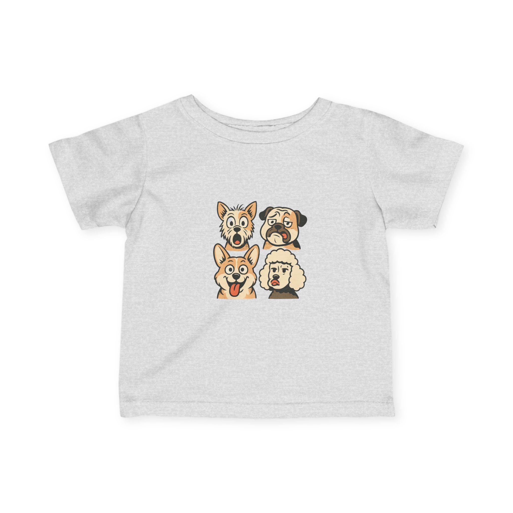Infant Tee - Cute Cartoon Dog Faces Baby Shirt