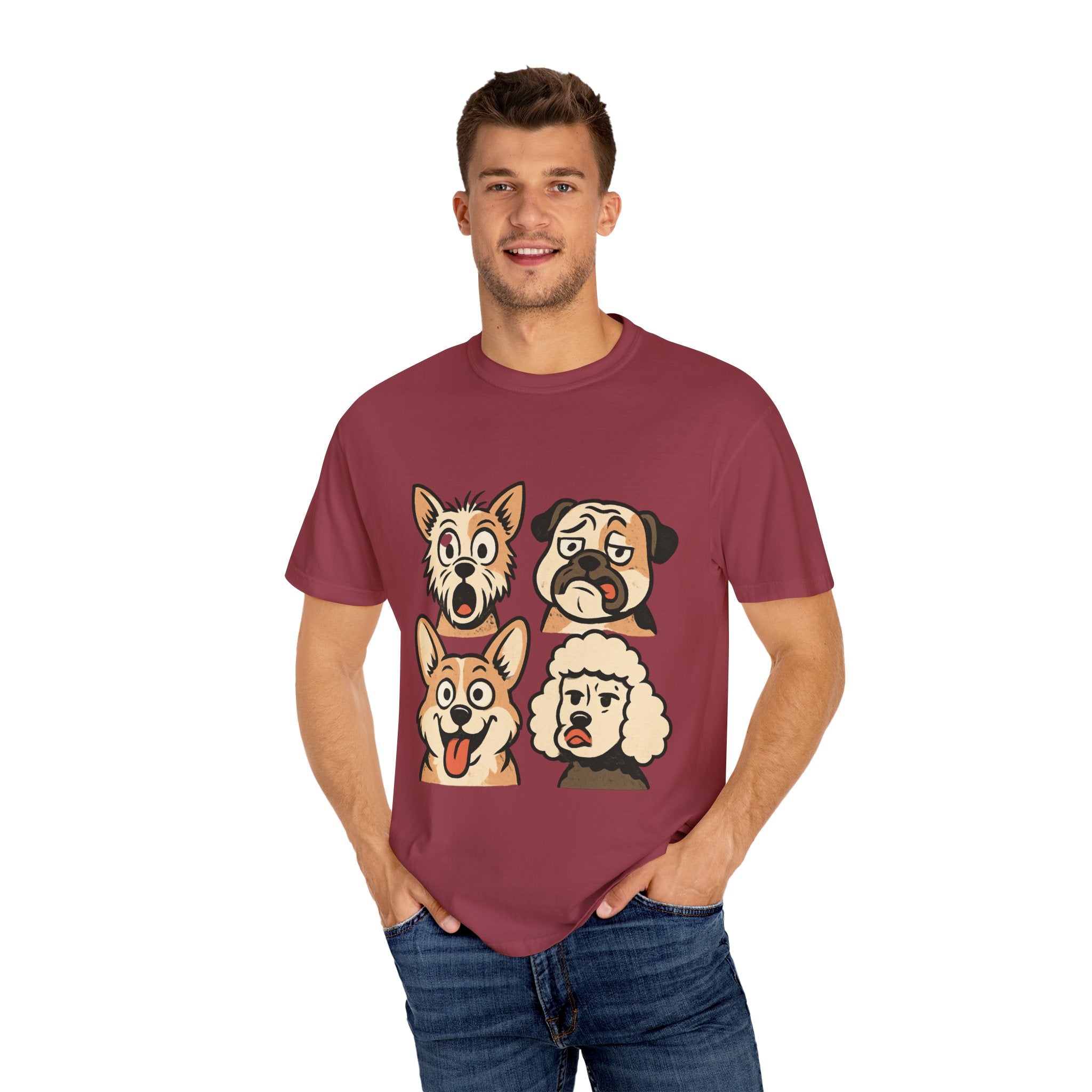Cartoon Dog Faces T-Shirt