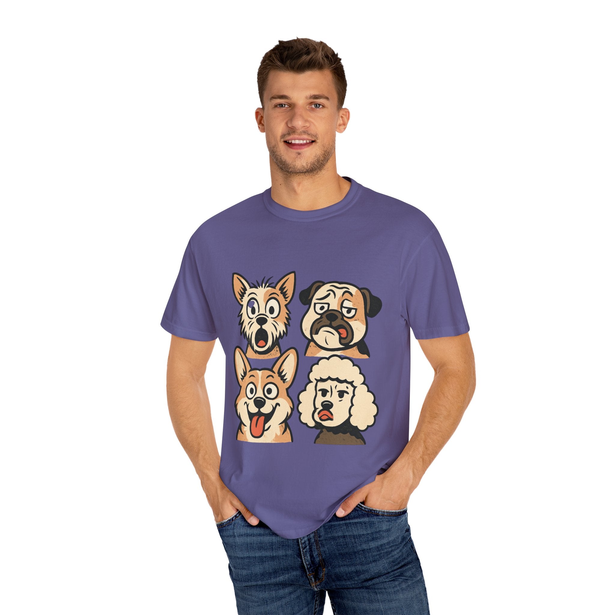 Cartoon Dog Faces T-Shirt
