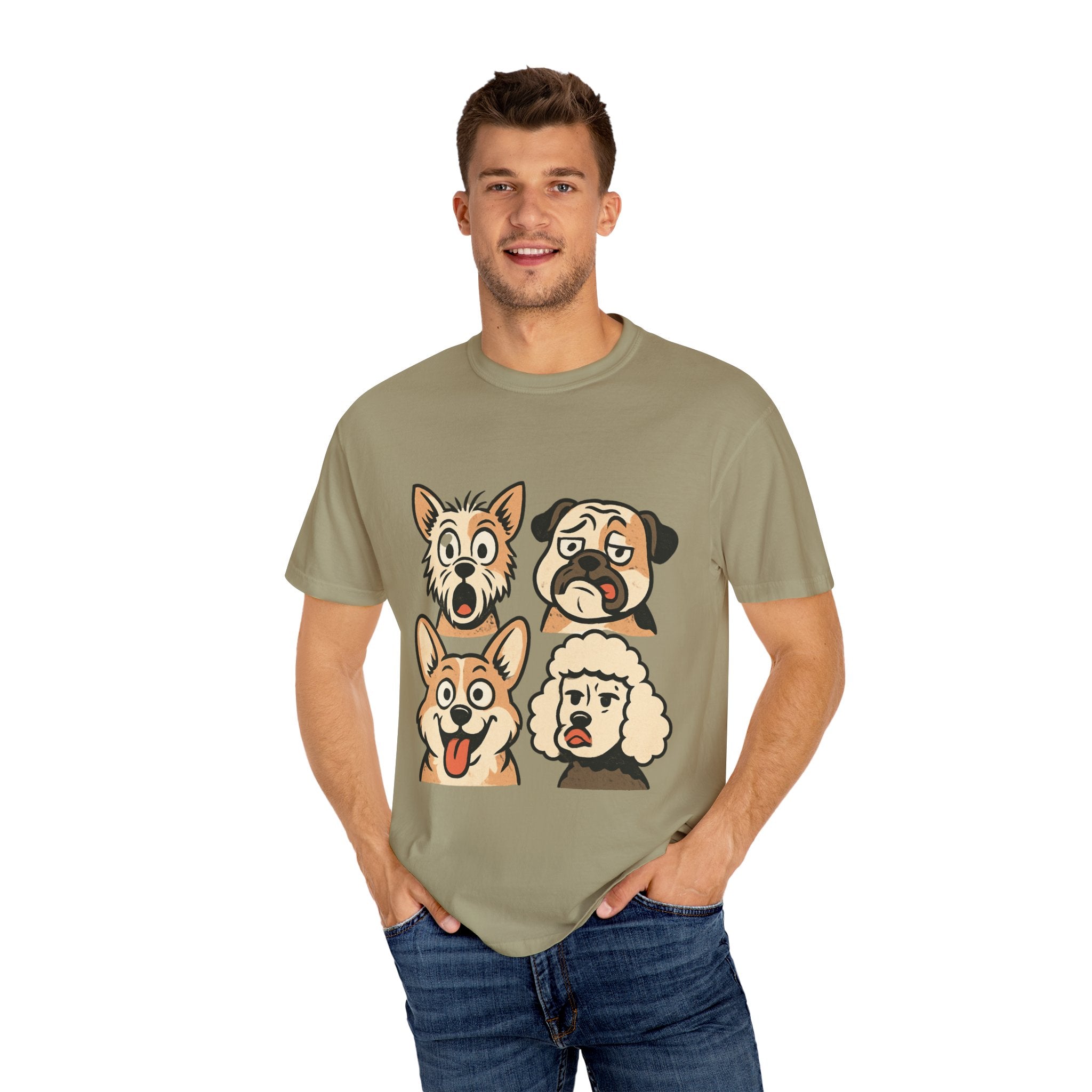 Cartoon Dog Faces T-Shirt