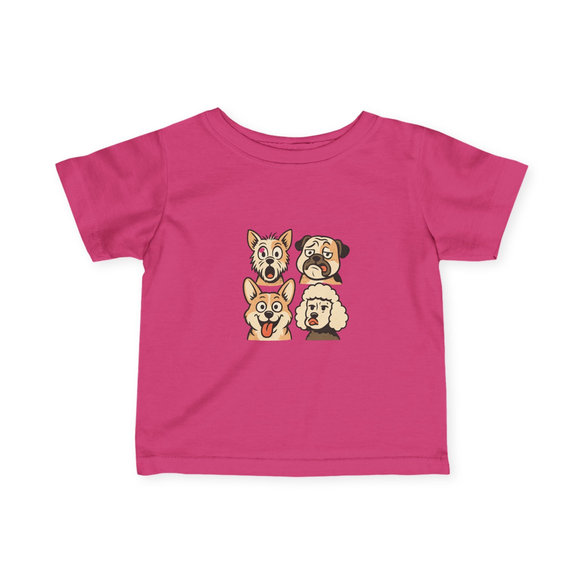 Infant Tee - Cute Cartoon Dog Faces Baby Shirt