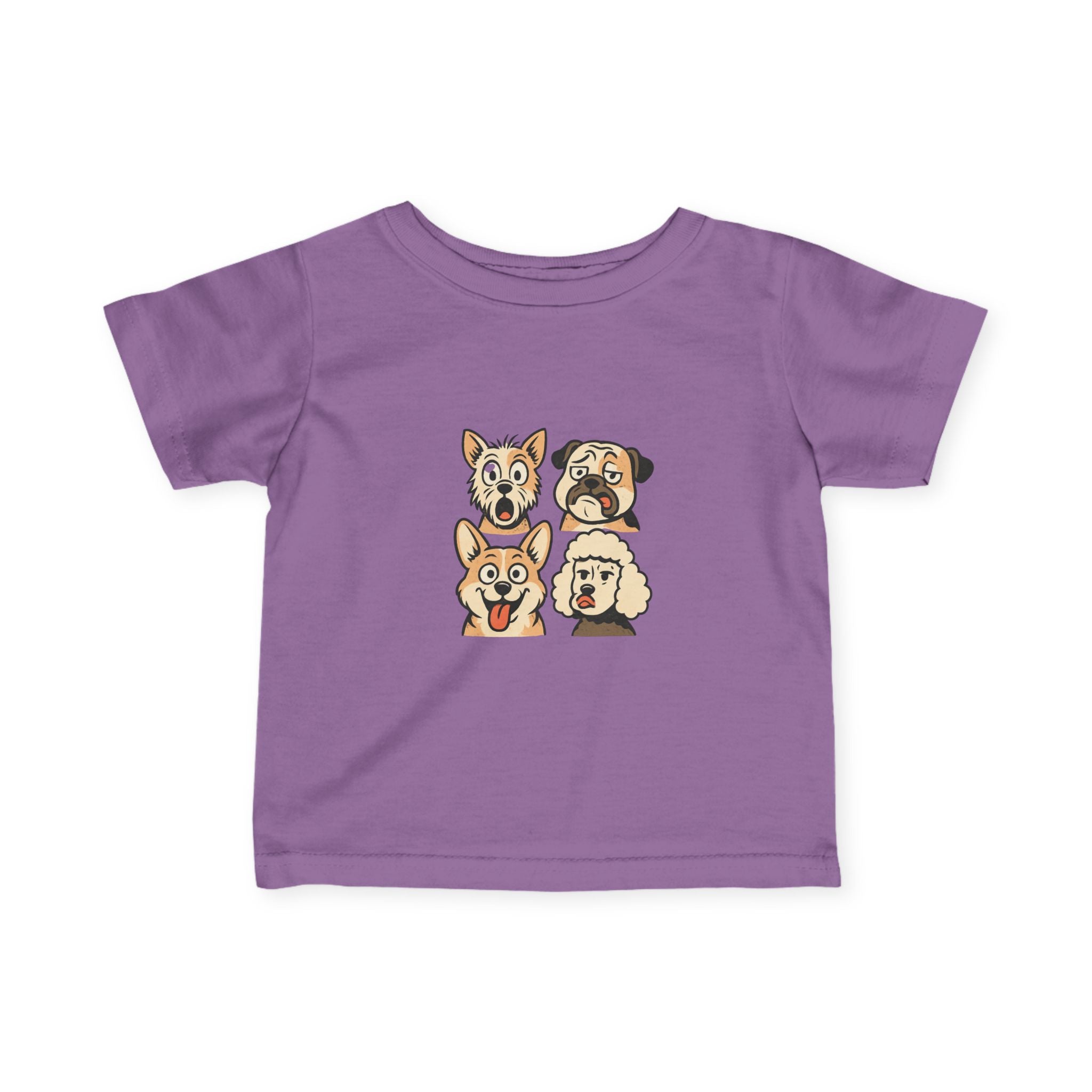 Infant Tee - Cute Cartoon Dog Faces Baby Shirt