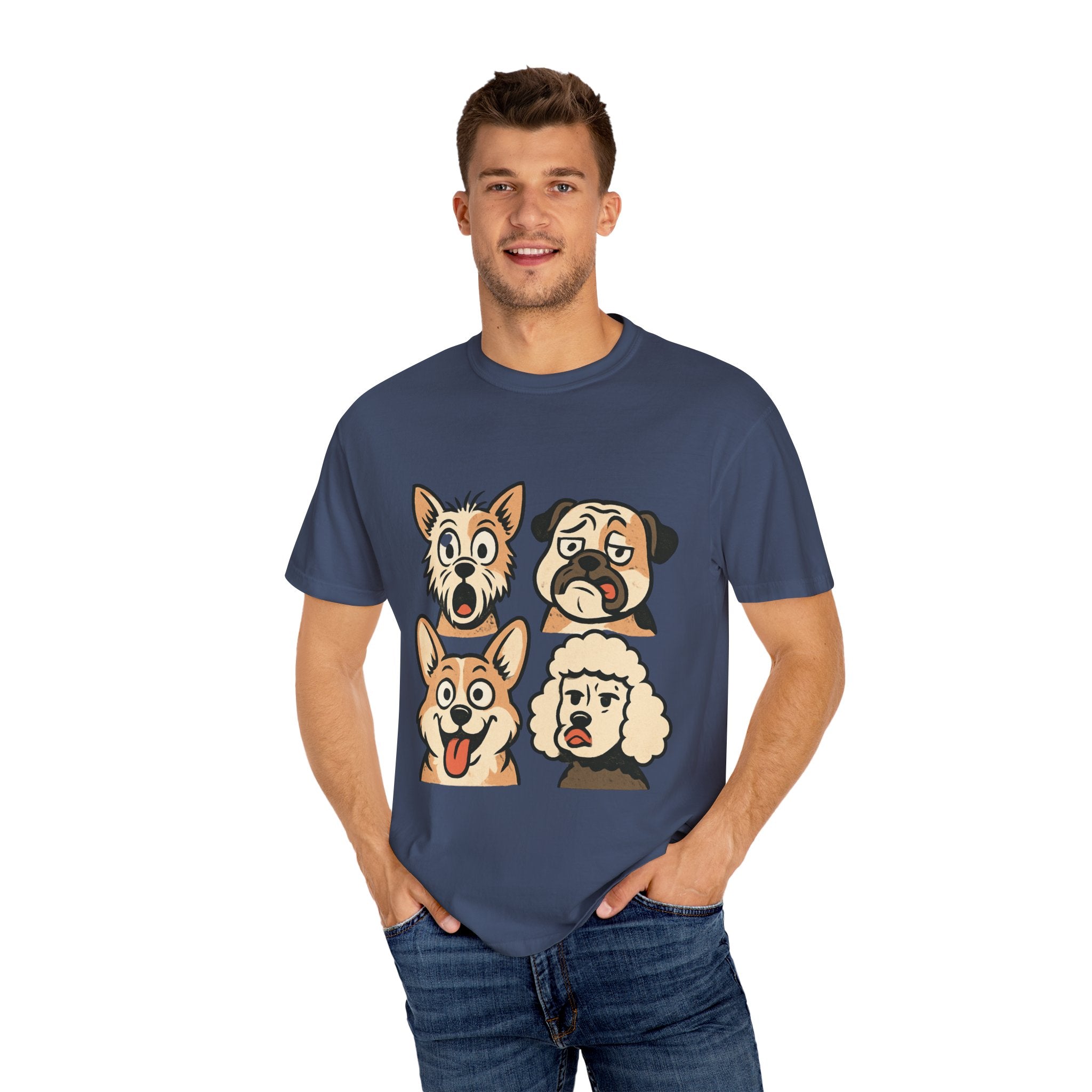 Cartoon Dog Faces T-Shirt