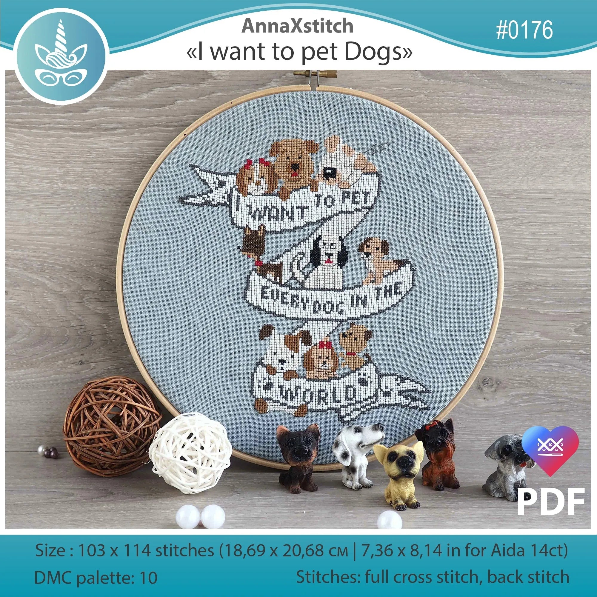 I want to pet... dog - PDF Cross Stitch Pattern