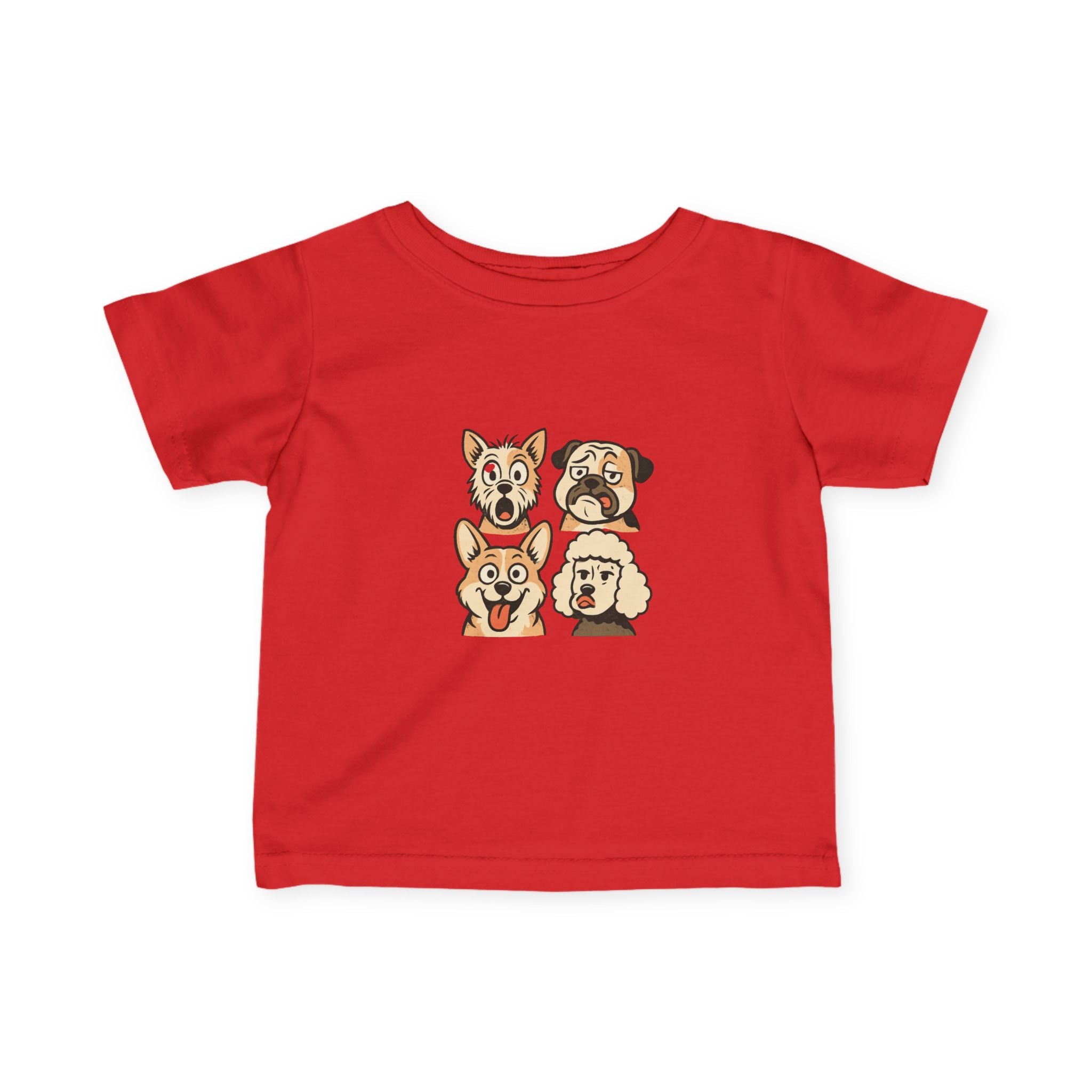Infant Tee - Cute Cartoon Dog Faces Baby Shirt
