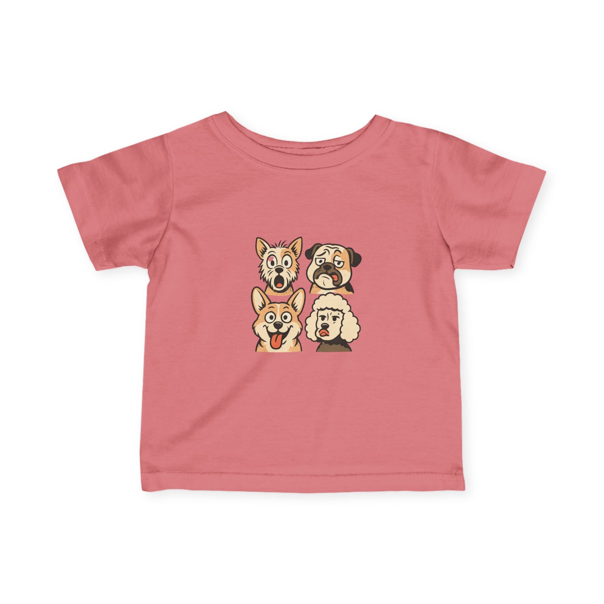 Infant Tee - Cute Cartoon Dog Faces Baby Shirt