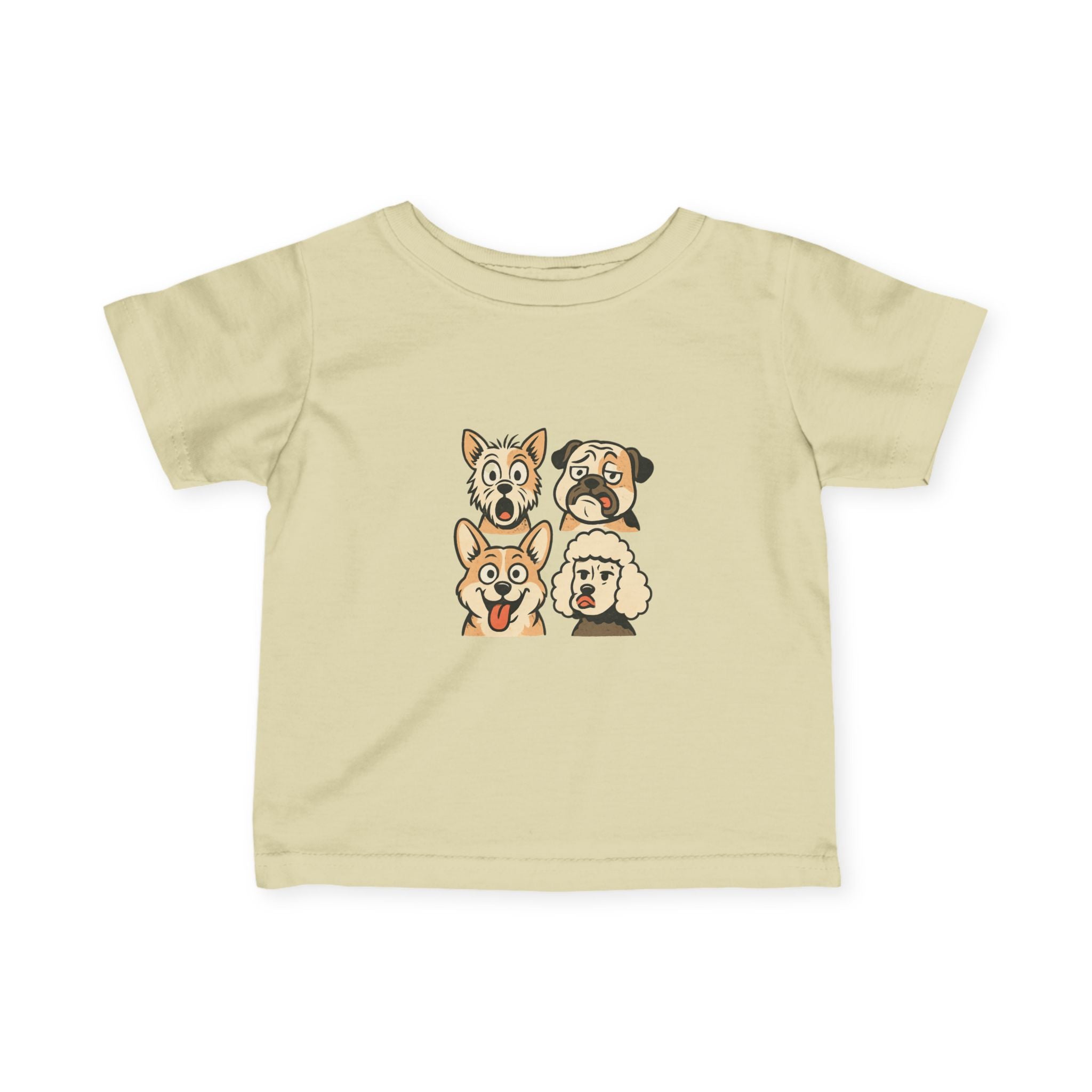 Infant Tee - Cute Cartoon Dog Faces Baby Shirt