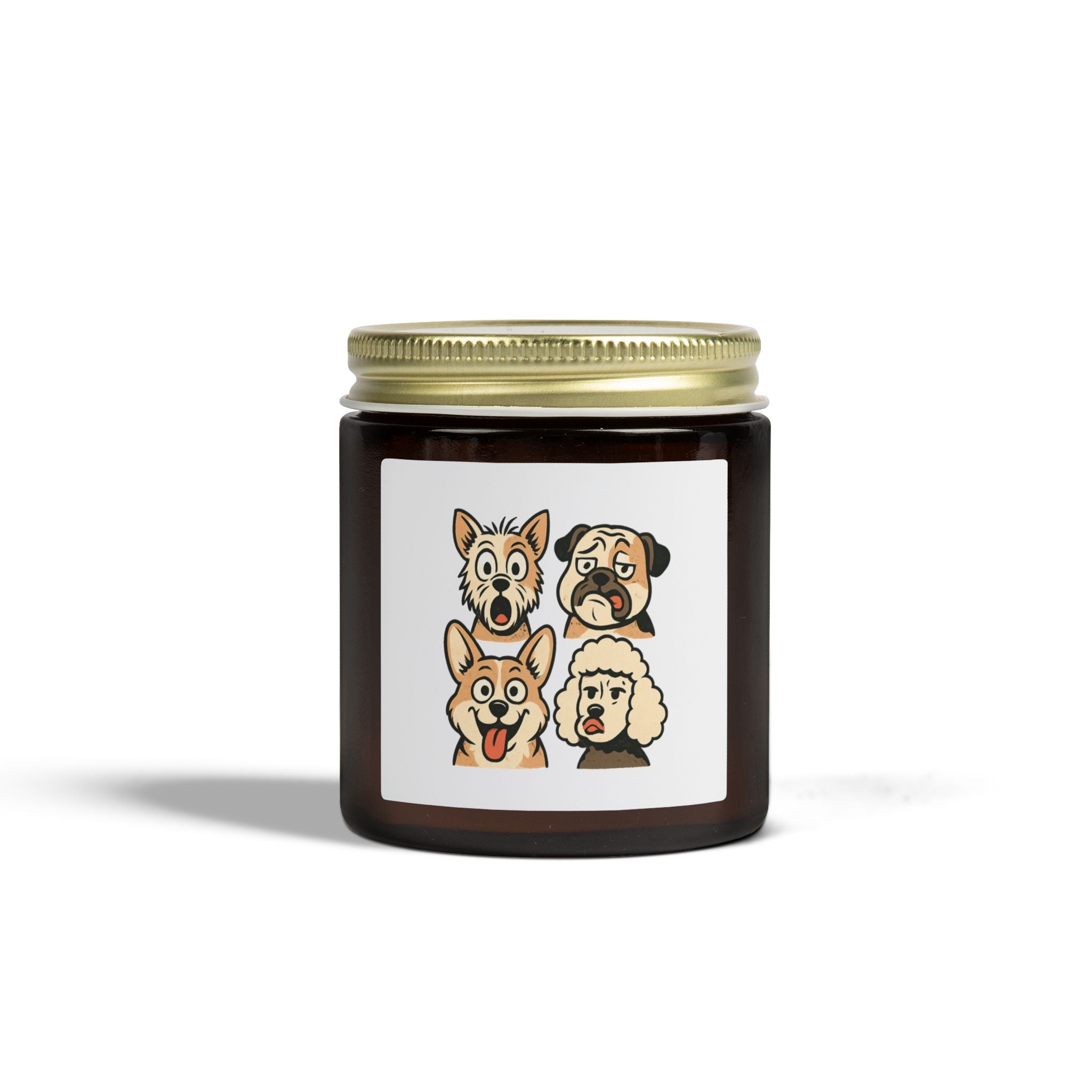 Scented Candle, Dog Faces Soy Jar, Coconut Apricot (4oz, 9oz)
