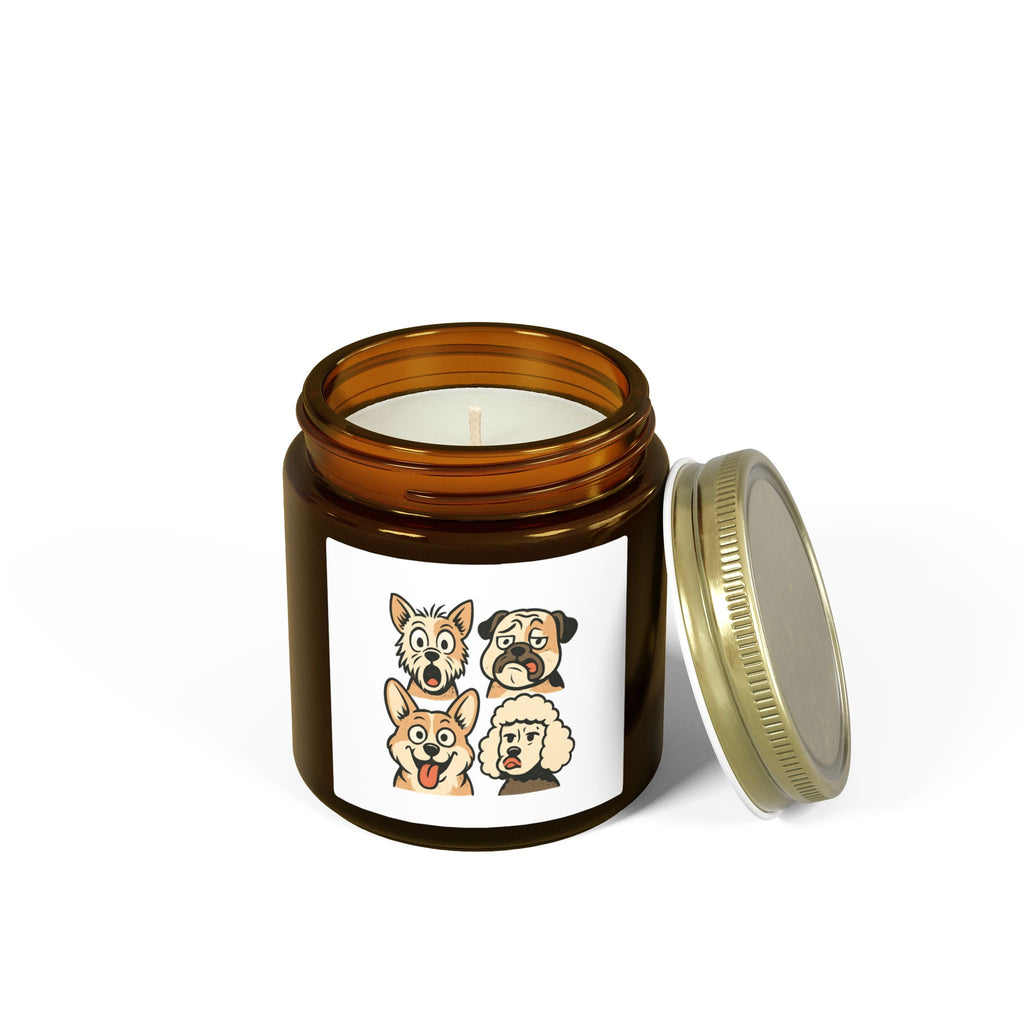 Scented Candle, Dog Faces Soy Jar, Coconut Apricot (4oz, 9oz)