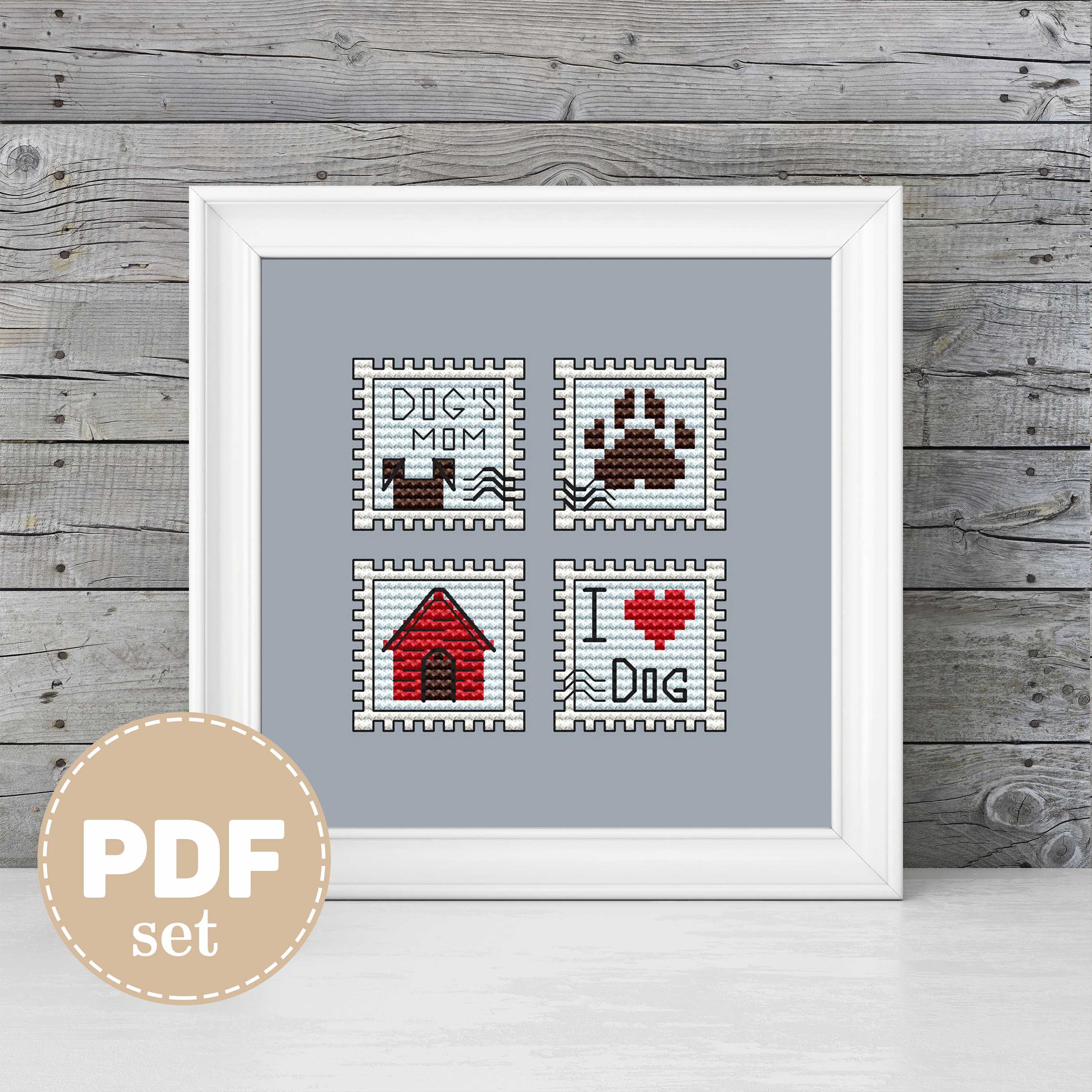 i love dog - PDF Cross Stitch Pattern