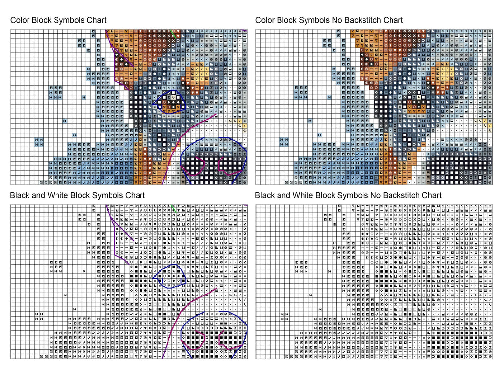 Watercolor Australian Cattle Dog - PDF Cross Stitch Pattern