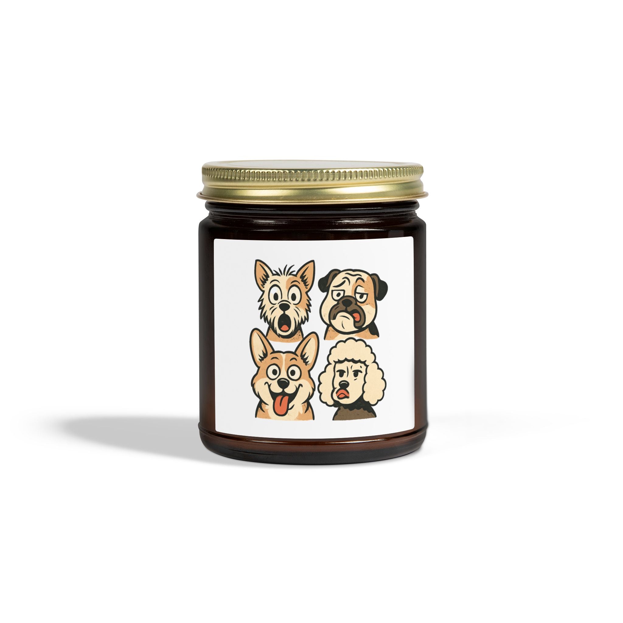 Scented Candle, Dog Faces Soy Jar, Coconut Apricot (4oz, 9oz)