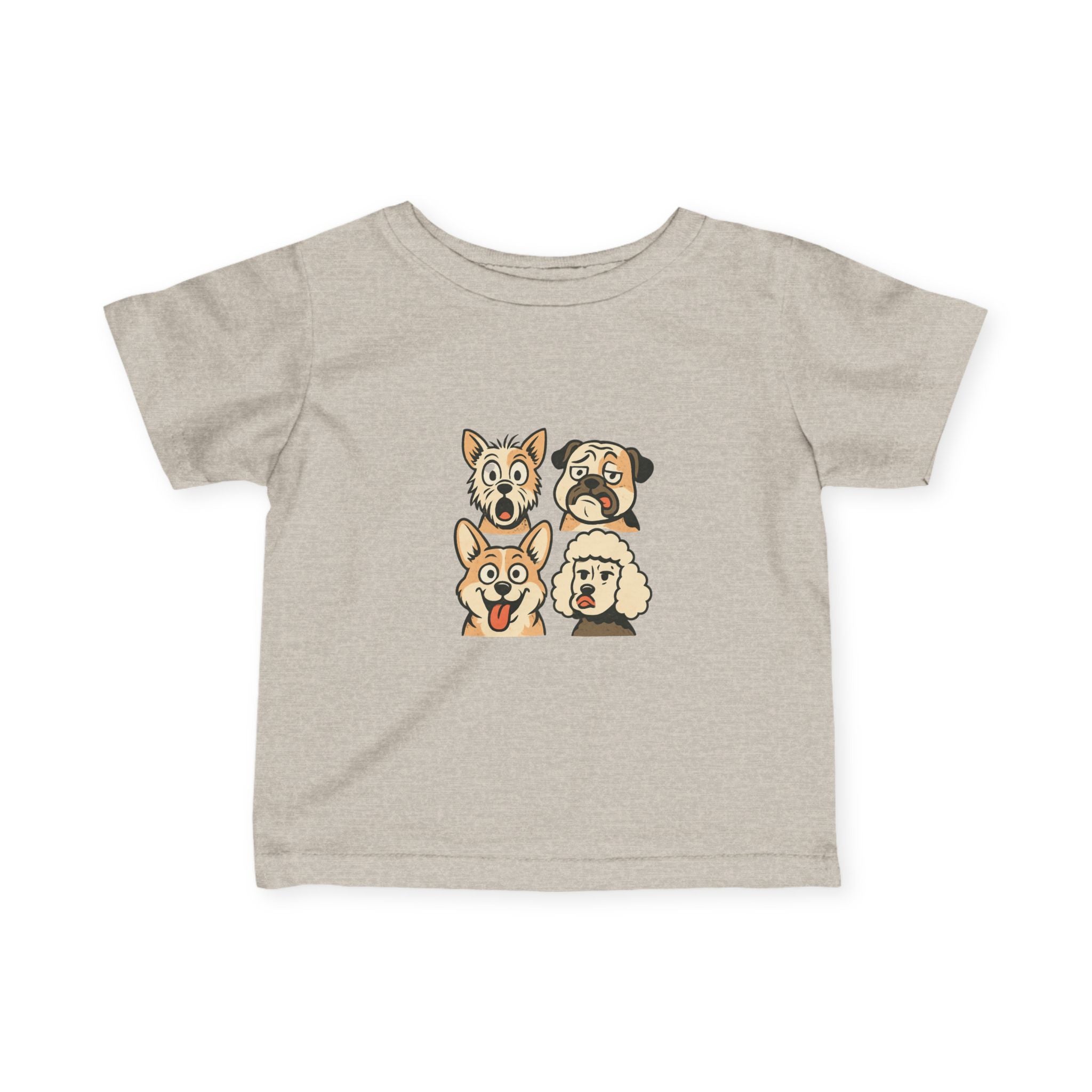Infant Tee - Cute Cartoon Dog Faces Baby Shirt