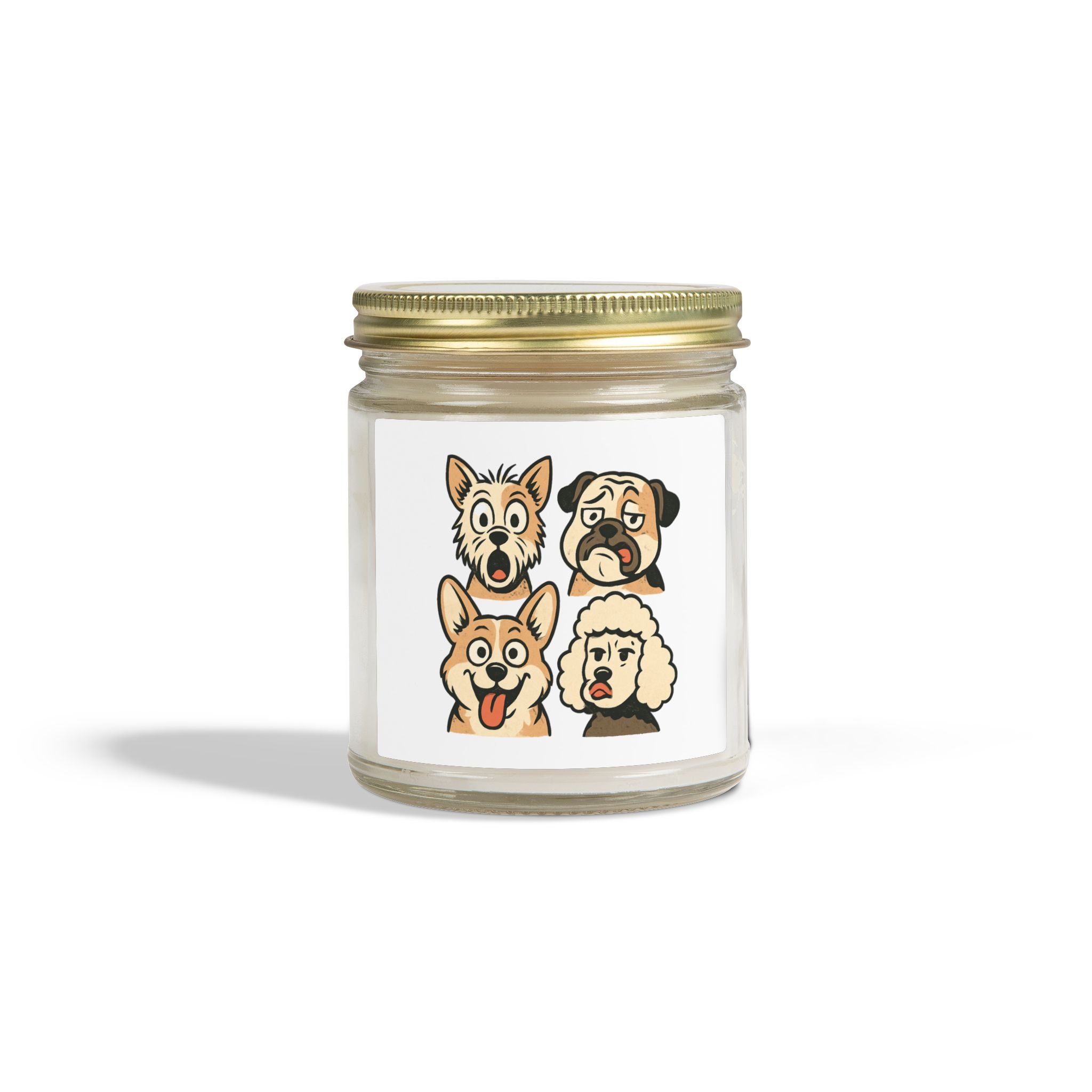 Scented Candle, Dog Faces Soy Jar, Coconut Apricot (4oz, 9oz)