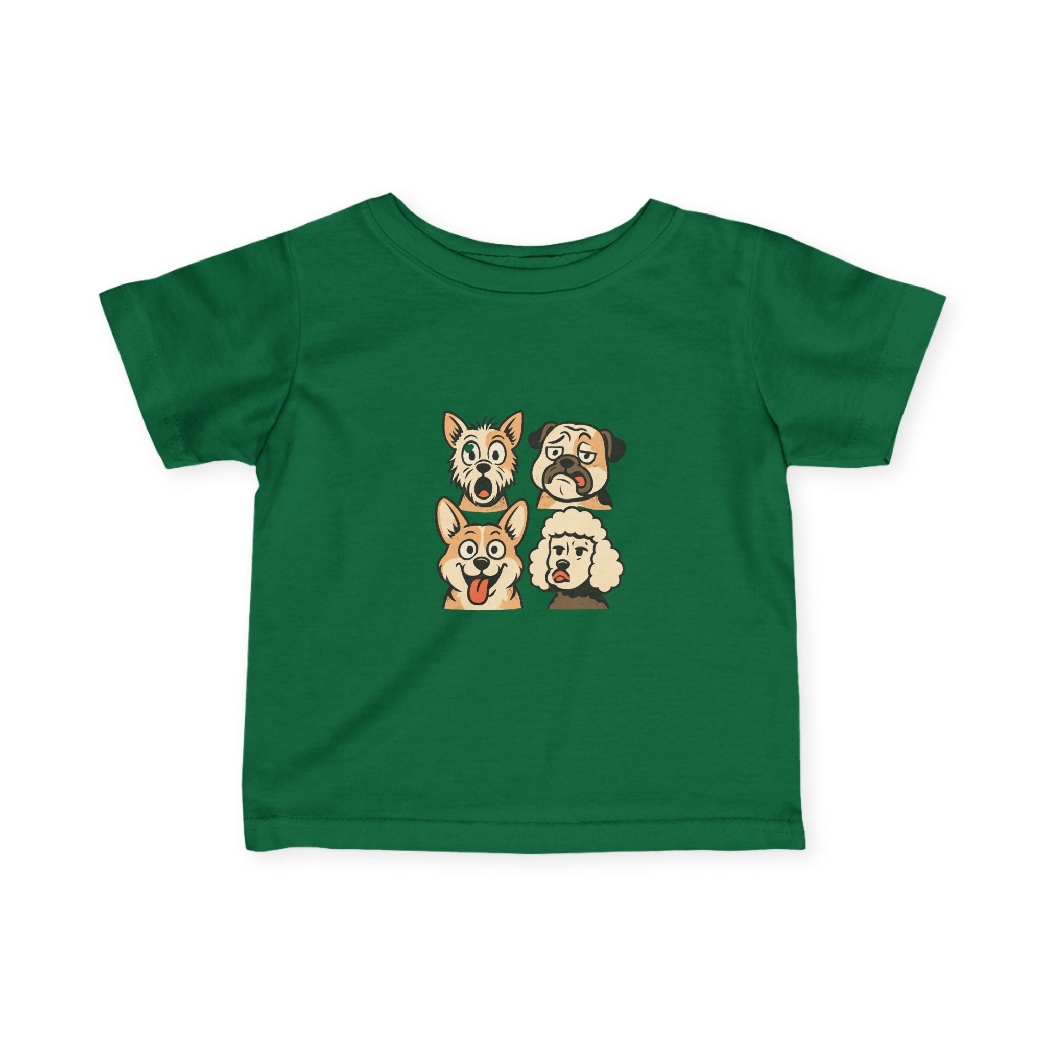 Infant Tee - Cute Cartoon Dog Faces Baby Shirt