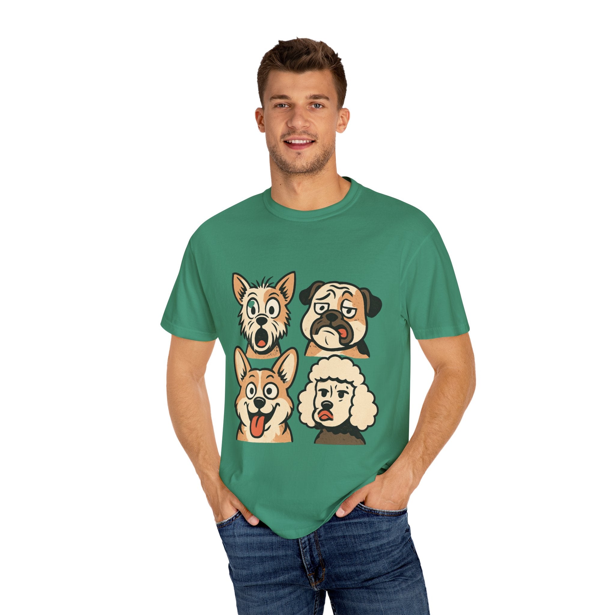 Cartoon Dog Faces T-Shirt