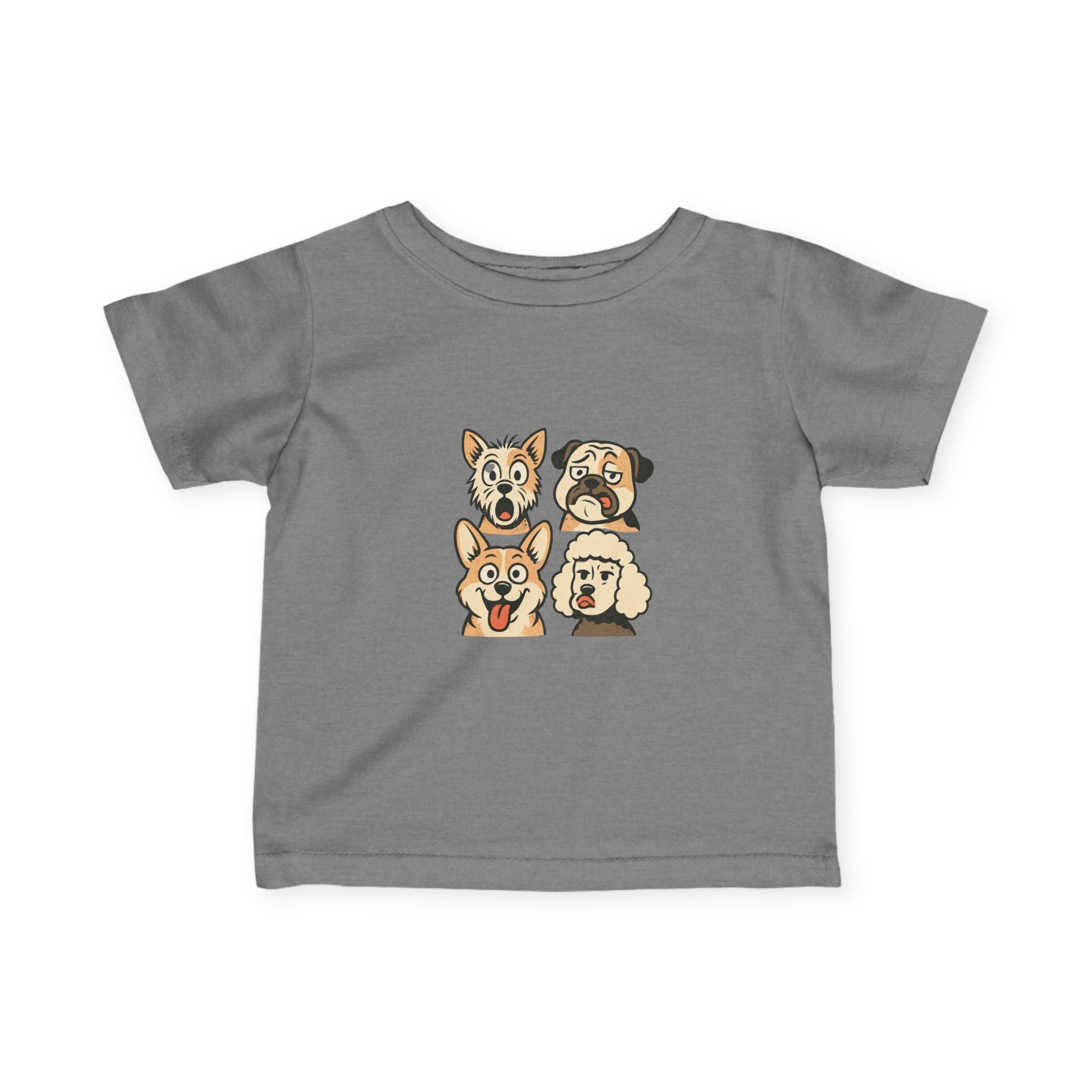 Infant Tee - Cute Cartoon Dog Faces Baby Shirt