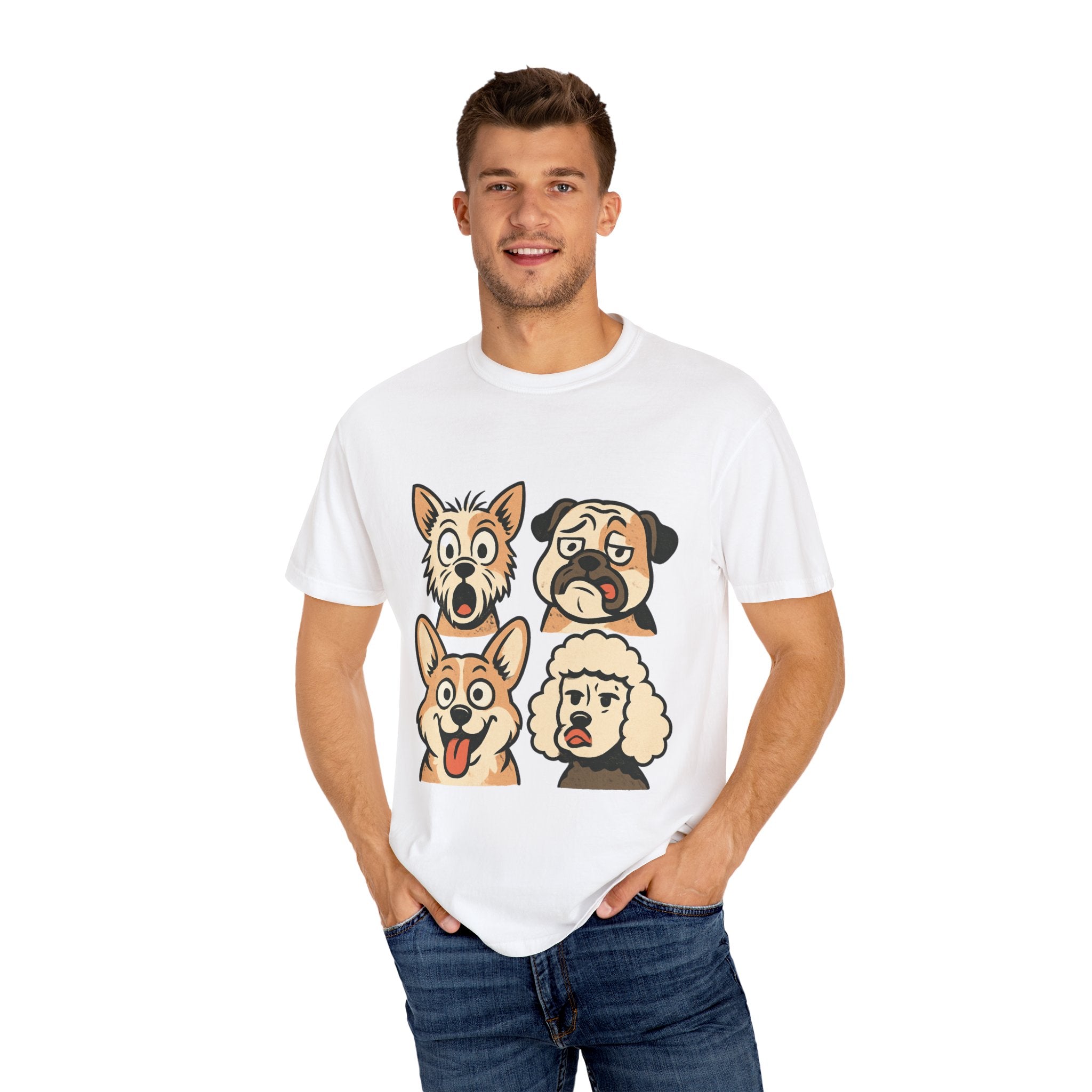 Cartoon Dog Faces T-Shirt