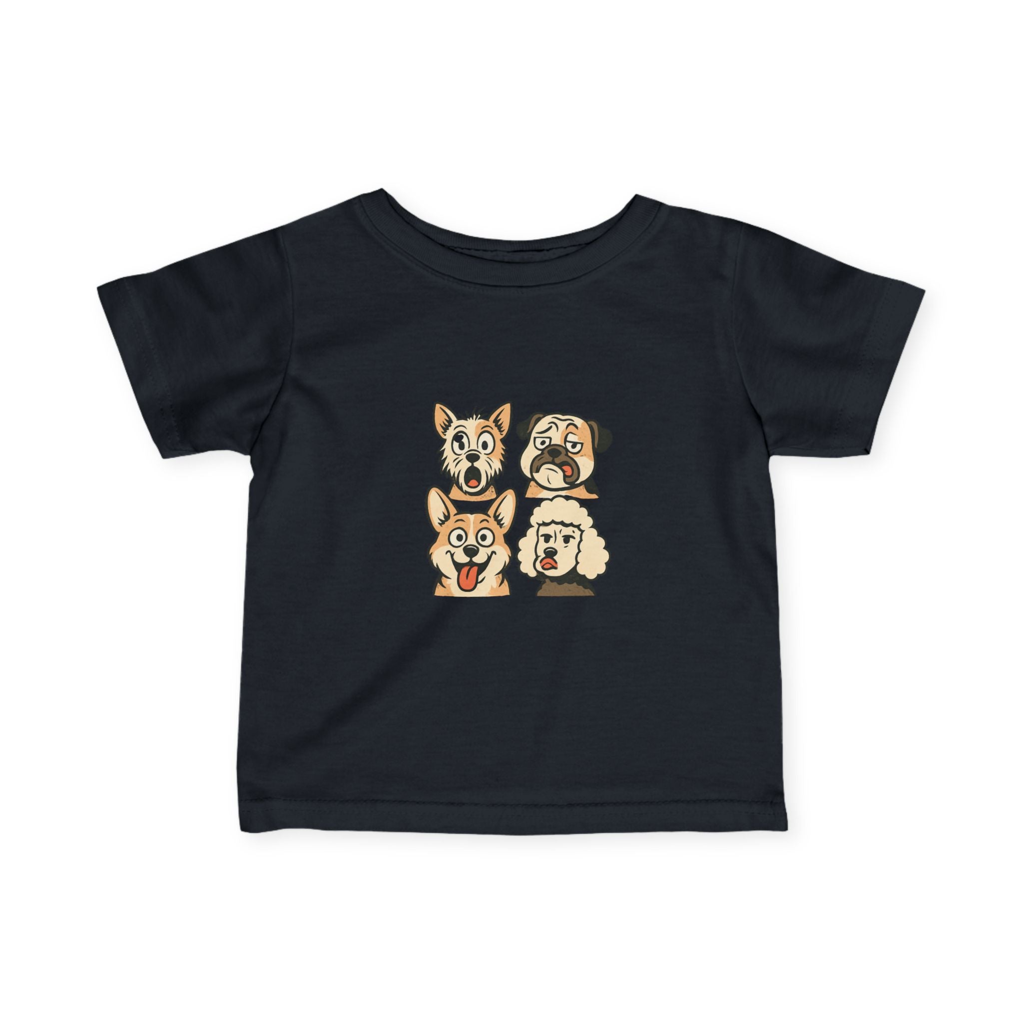 Infant Tee - Cute Cartoon Dog Faces Baby Shirt