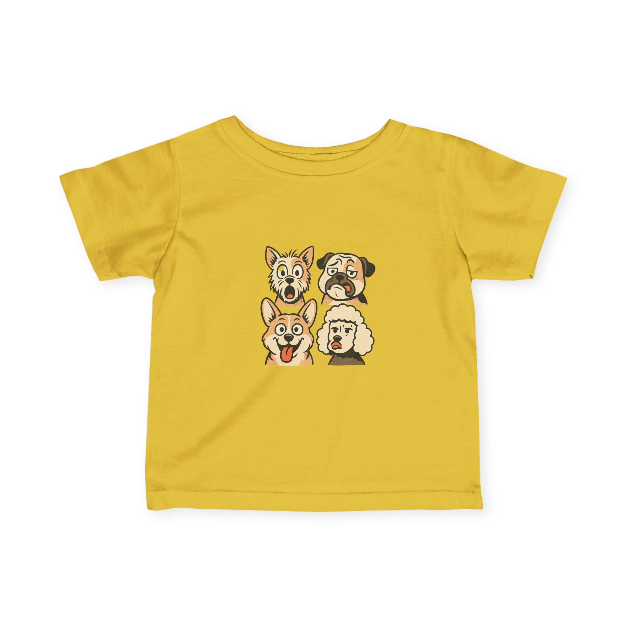 Infant Tee - Cute Cartoon Dog Faces Baby Shirt