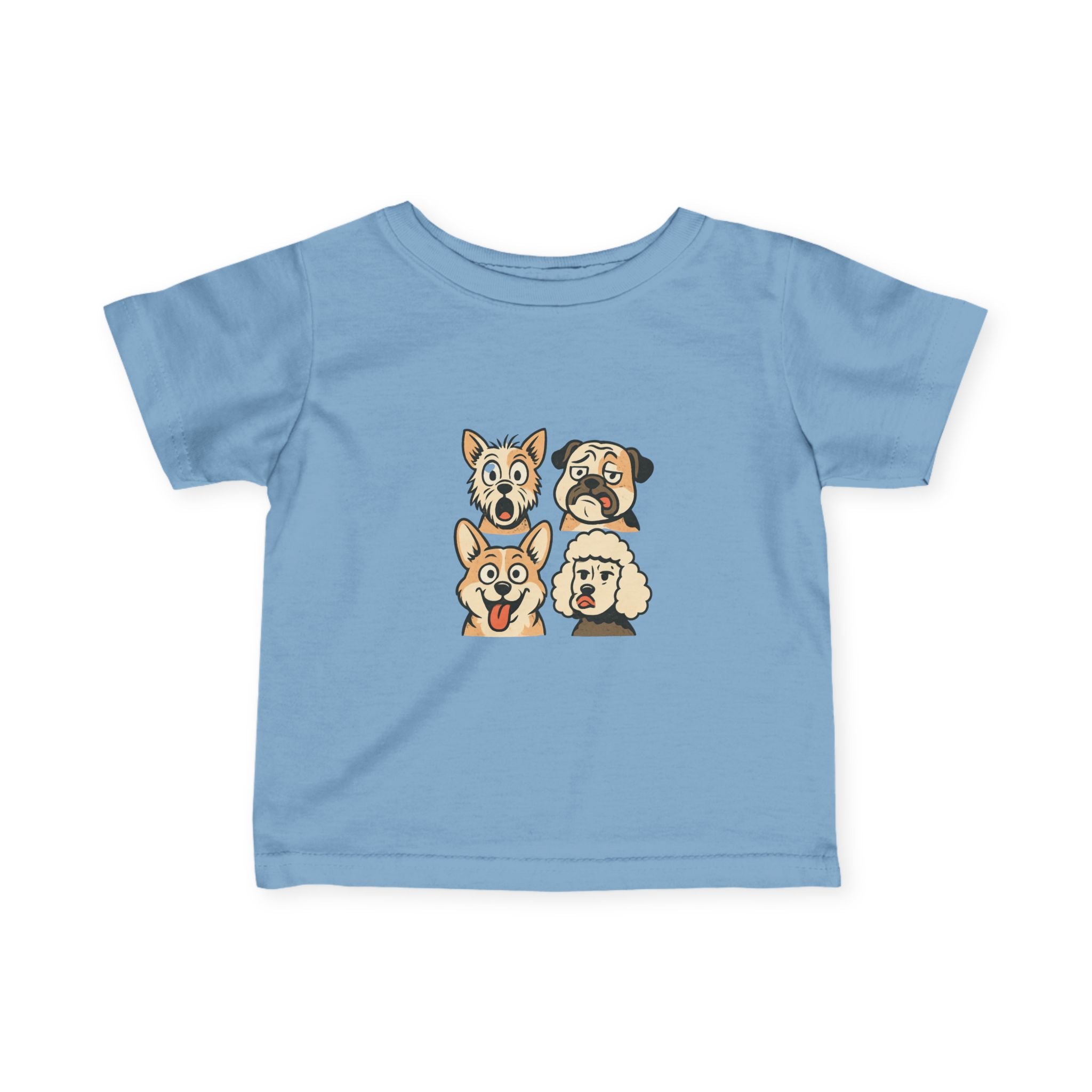 Infant Tee - Cute Cartoon Dog Faces Baby Shirt