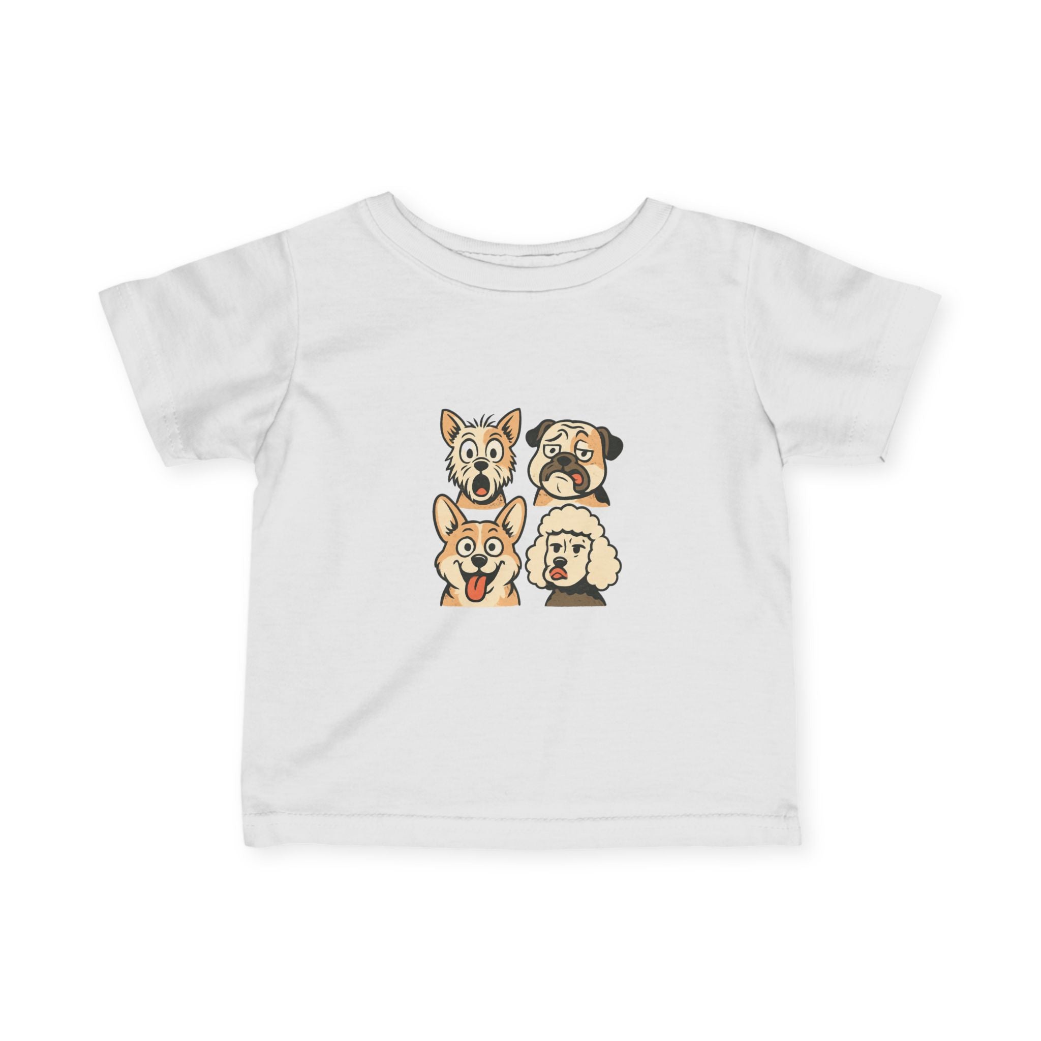 Infant Tee - Cute Cartoon Dog Faces Baby Shirt