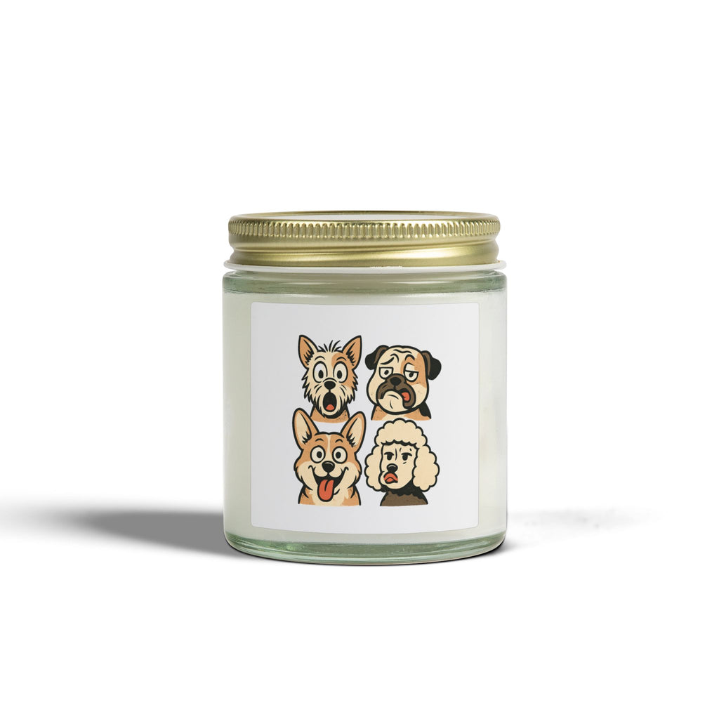 Scented Candle, Dog Faces Soy Jar, Coconut Apricot (4oz, 9oz)