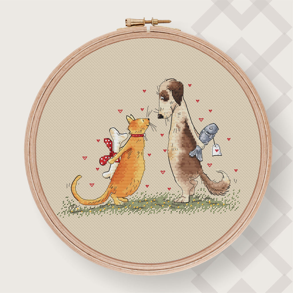 Cat and Dog - PDF Counted Cross Stitch Pattern