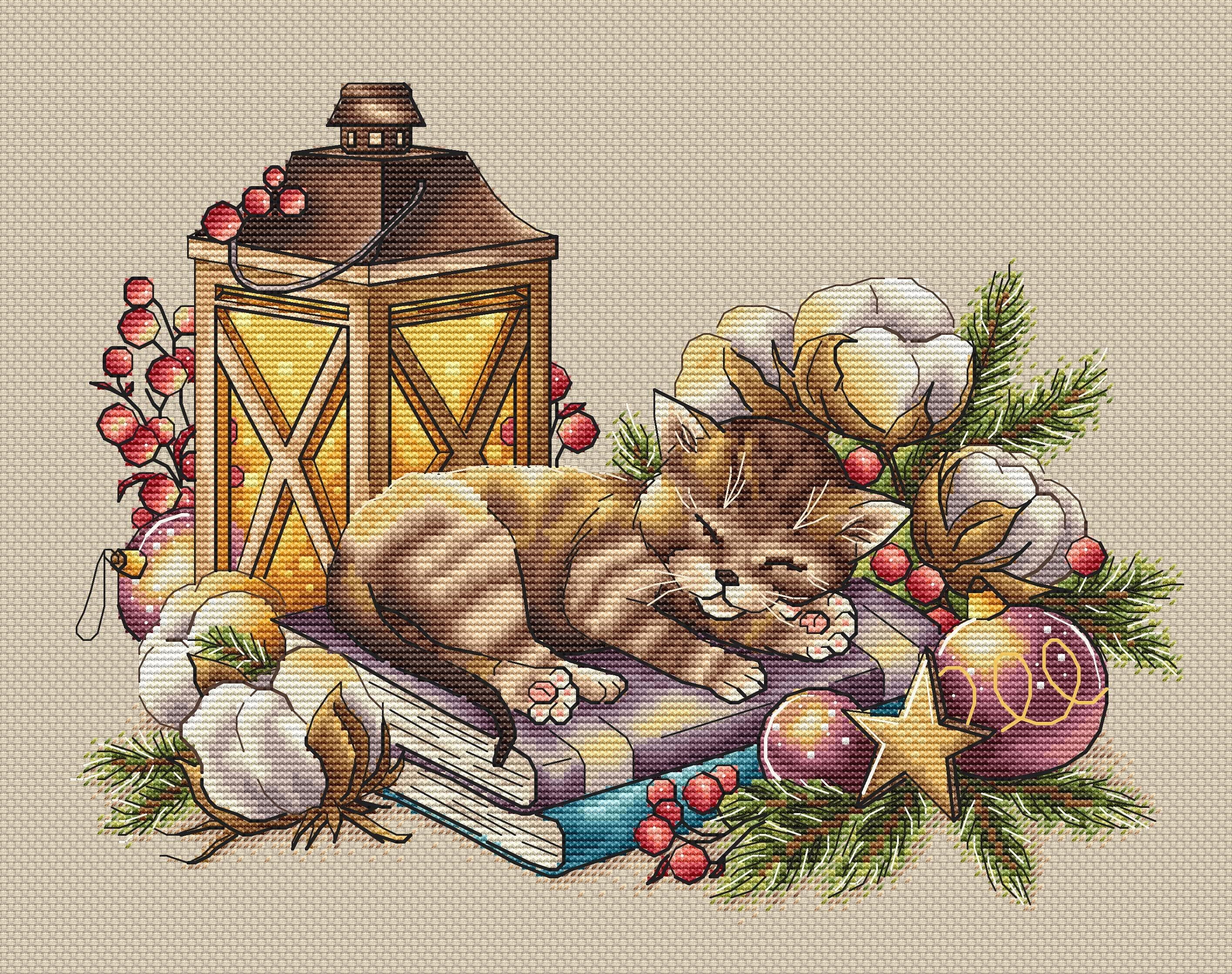 Christmas Cat - PDF Cross Stitch Pattern