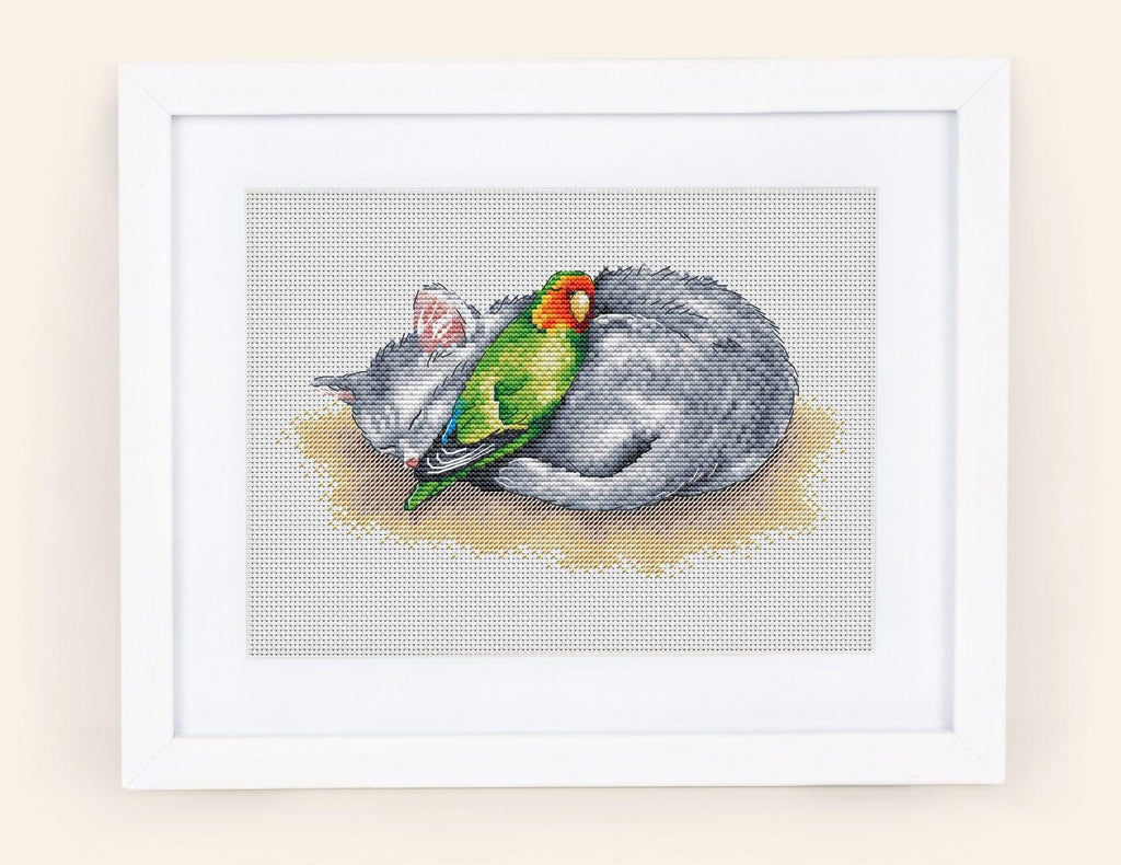 Cross stitch pattern PDF for instant download Digital counted cross stitch chart DMC Cross stitch design, St. Valentine's Day, Pets Love Hug