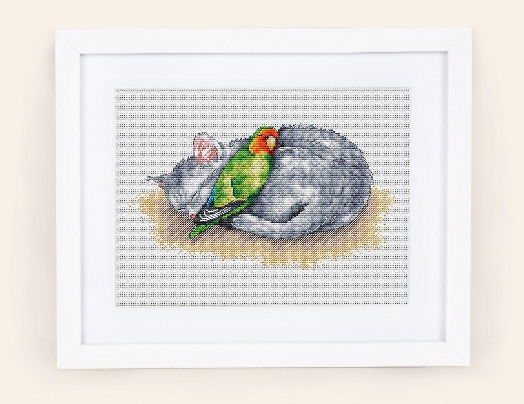 Cross stitch pattern PDF for instant download Digital counted cross stitch chart DMC Cross stitch design, St. Valentine's Day, Pets Love Hug